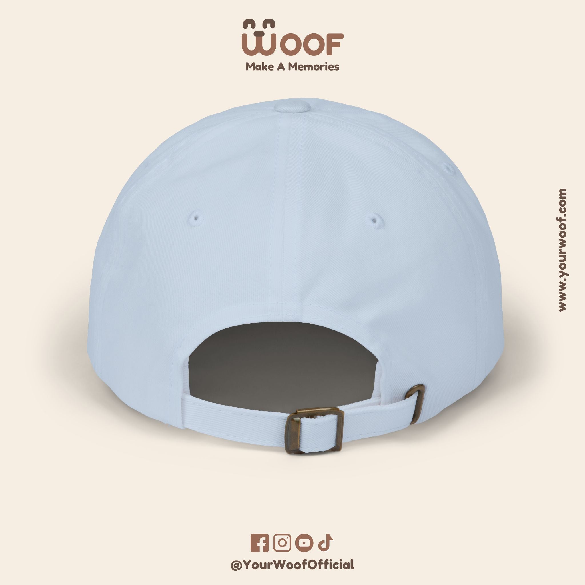 Classic Dad Cap with Woof Design, Adjustable Cap for Dog Lovers, Gift for Pet Owners, Casual Style Hat, Everyday Wear