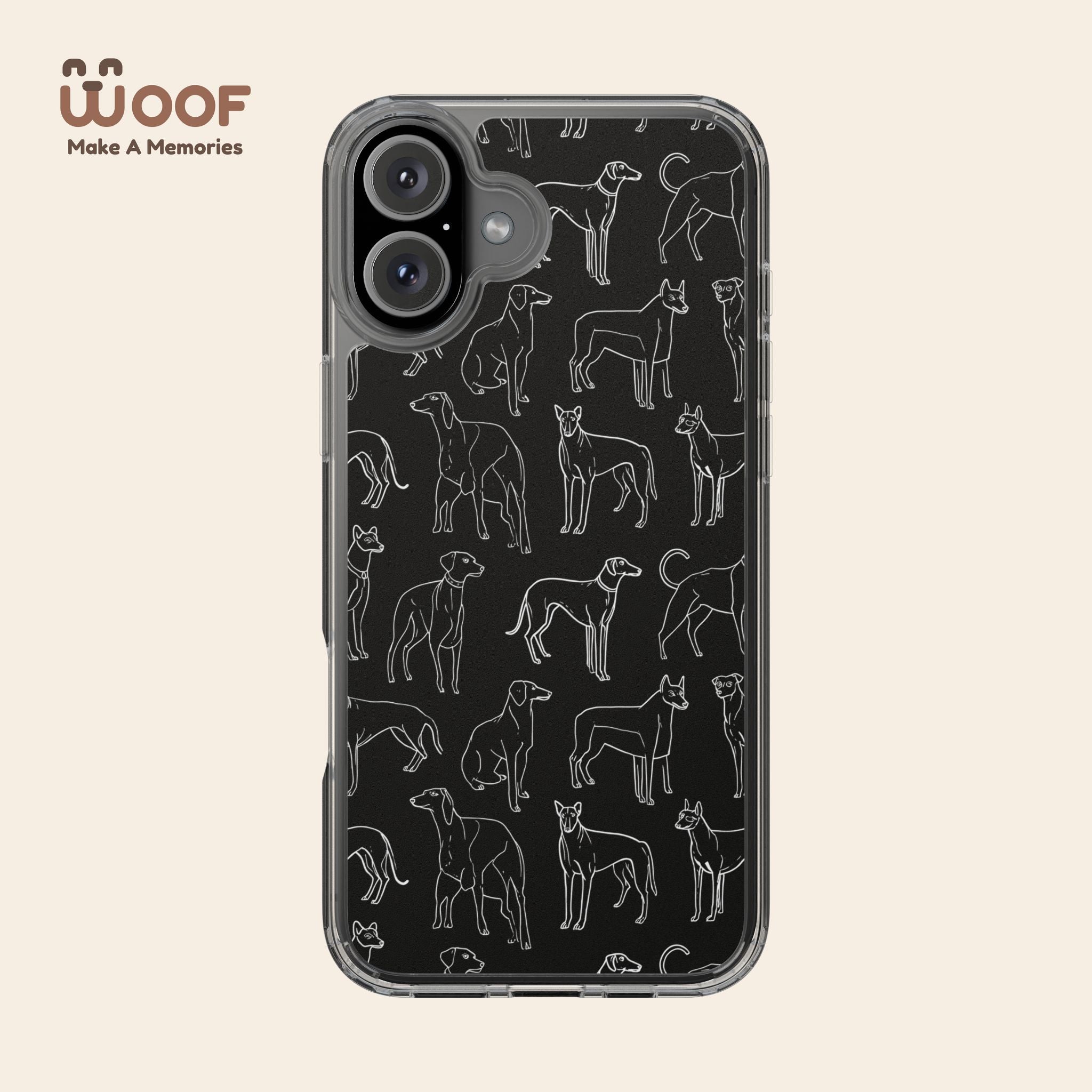 Stylish Dog Print Clear Phone Case, Pet Lover Gift, Customizable Clear Cases, Dog Owner Accessories, Cute Phone Covers