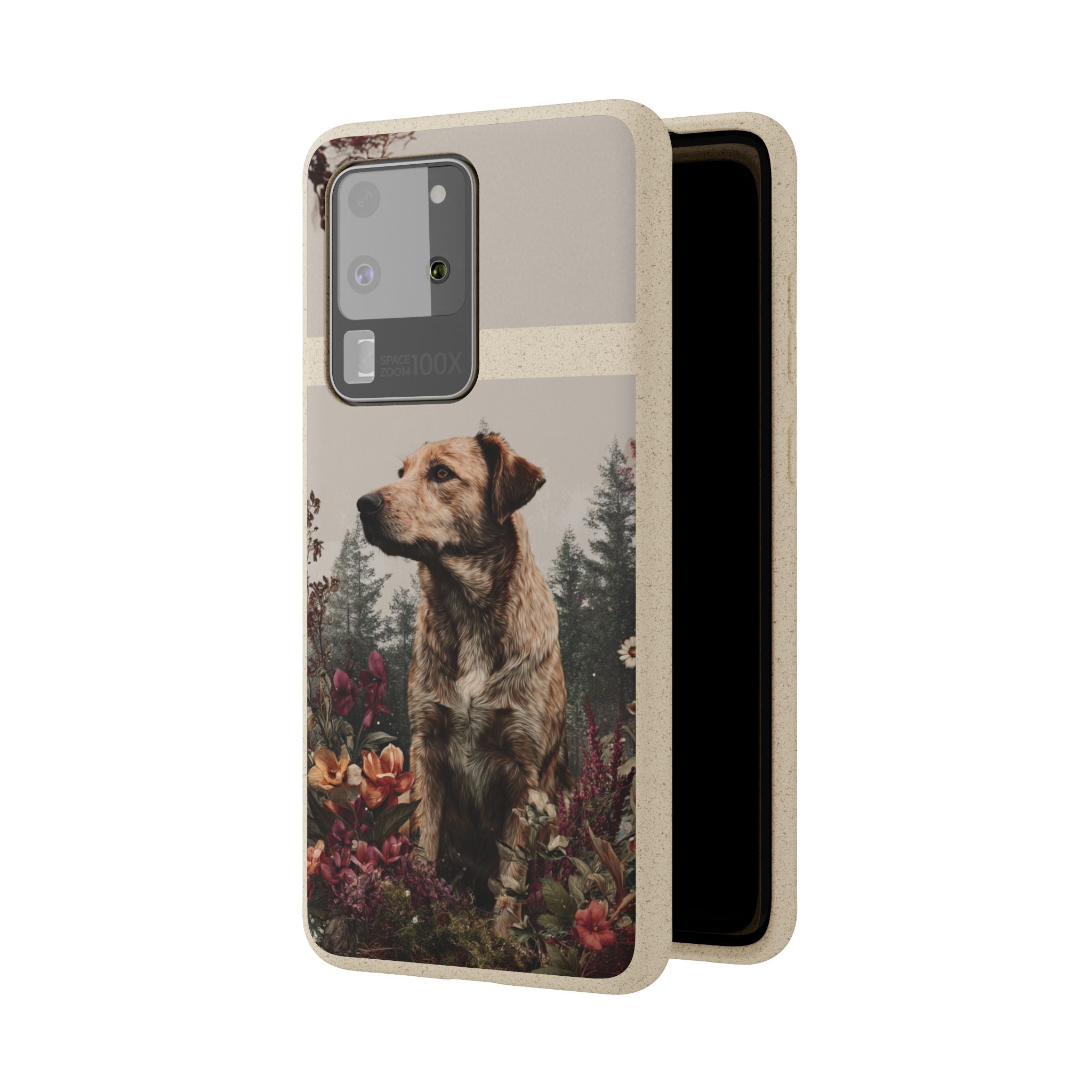 Eco-Friendly Dog Lover Biodegradable Phone Case - Floral Design