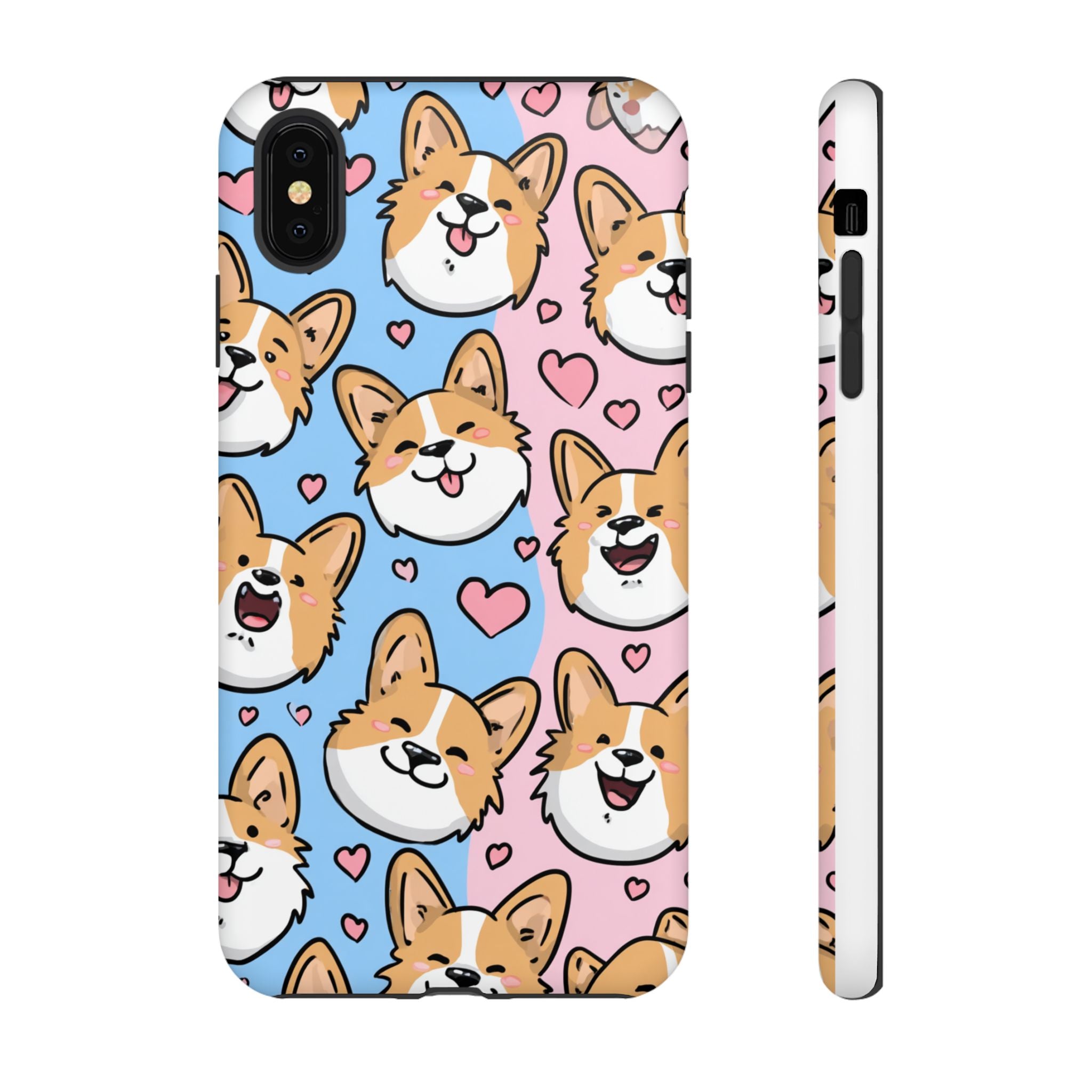 Cute Corgi Phone Case – Fun & Playful Protection with Love Hearts