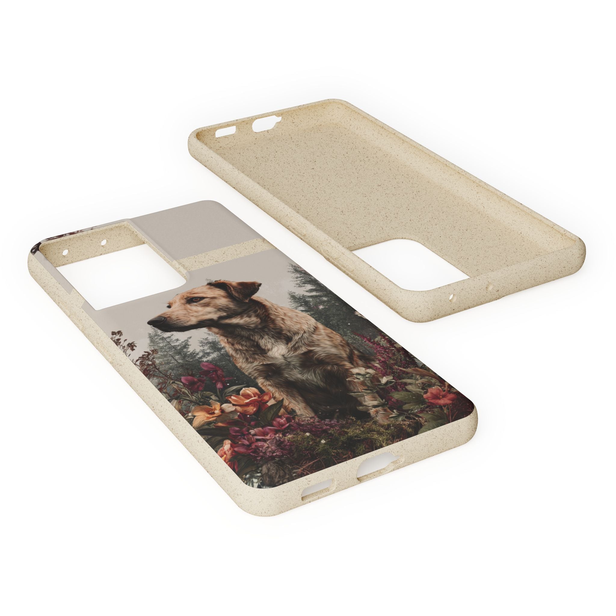 Eco-Friendly Dog Lover Biodegradable Phone Case - Floral Design