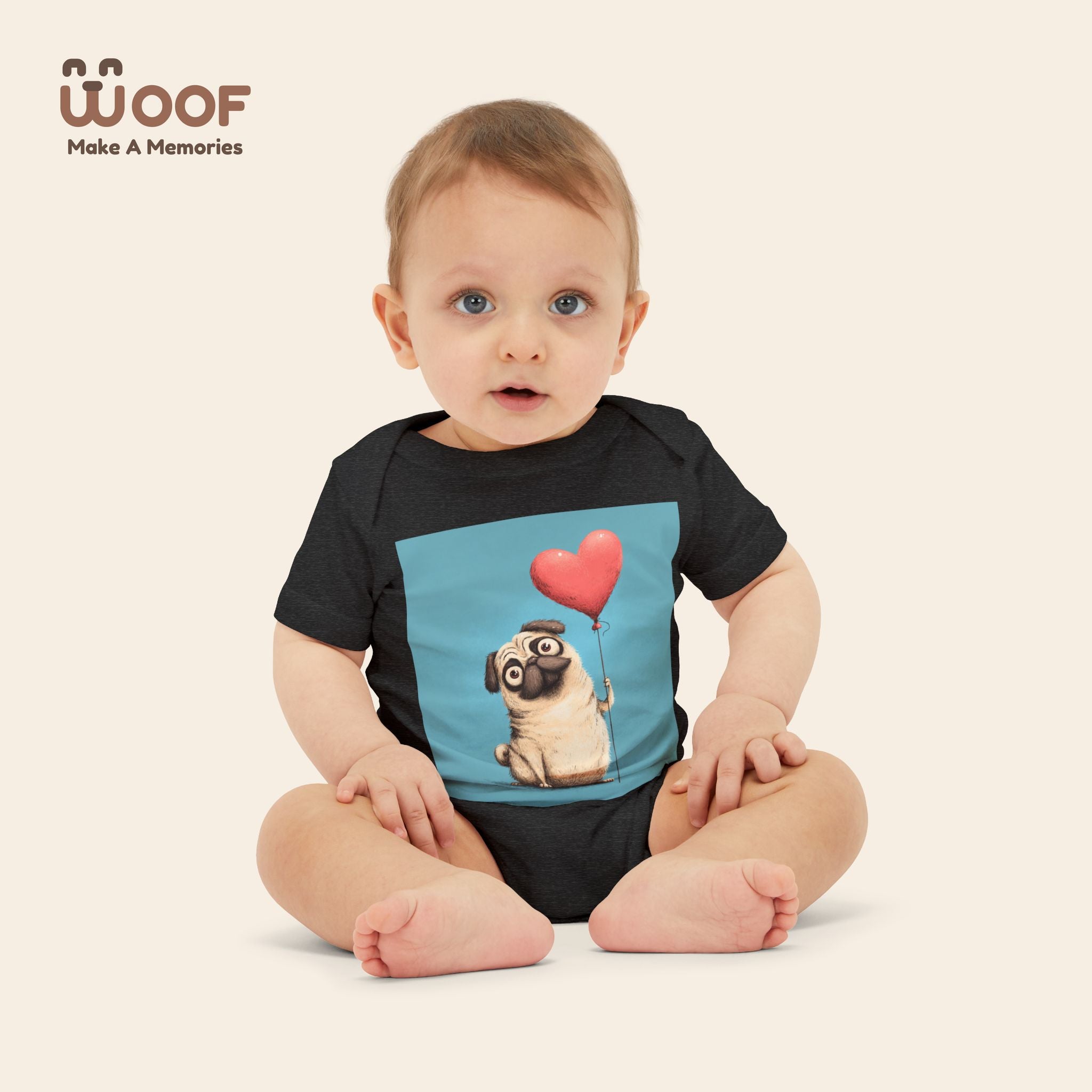 Adorable Pug Love Infant One Piece, Baby Bodysuit, Cute Baby Gifts, Dog Lover Outfit, Newborn Clothes, Valentine's Day Gift