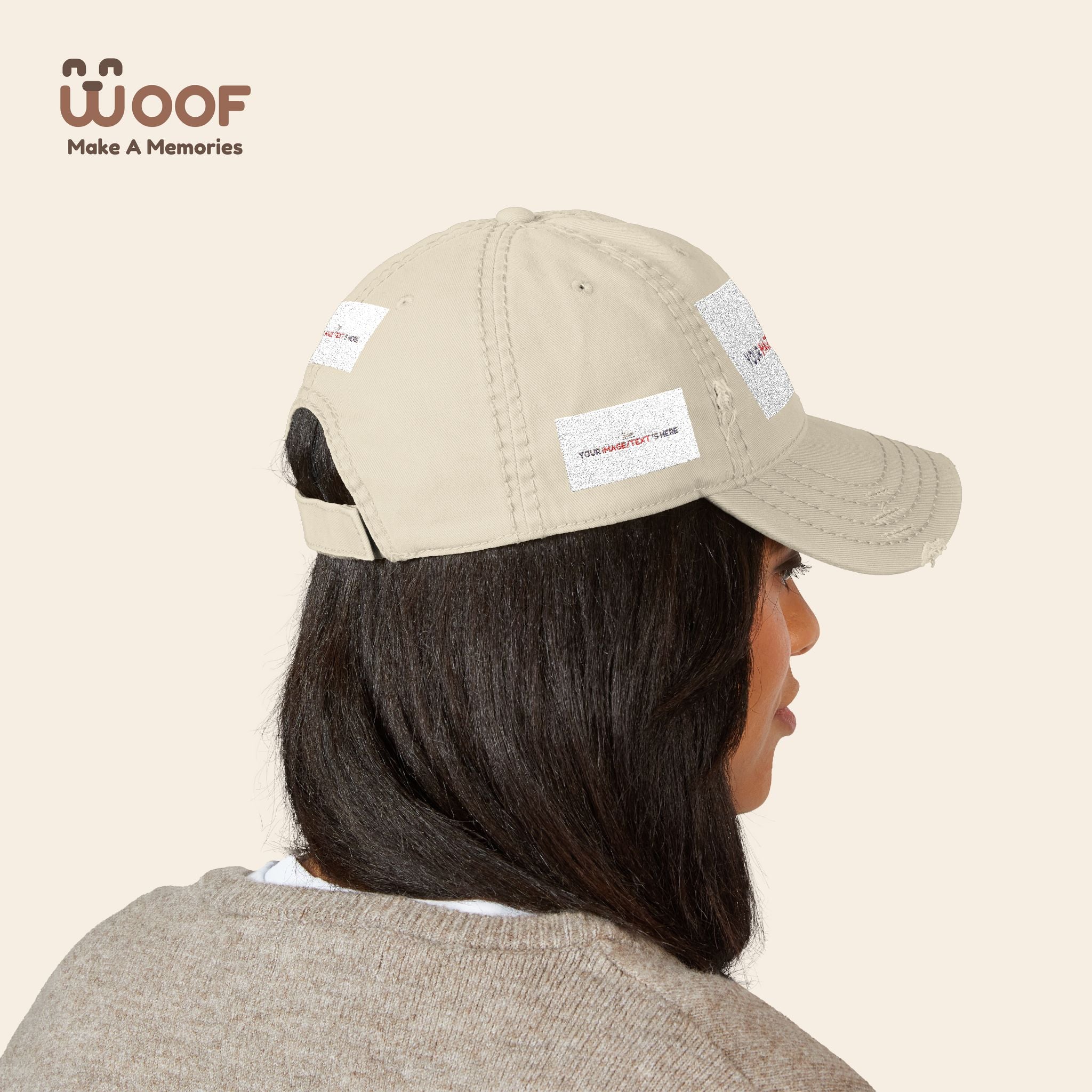 Distressed Embroidered Dad Hat, Customizable Cap for Casual Style, Great for Gifts, Outdoors, Festivals, Everyday Wear