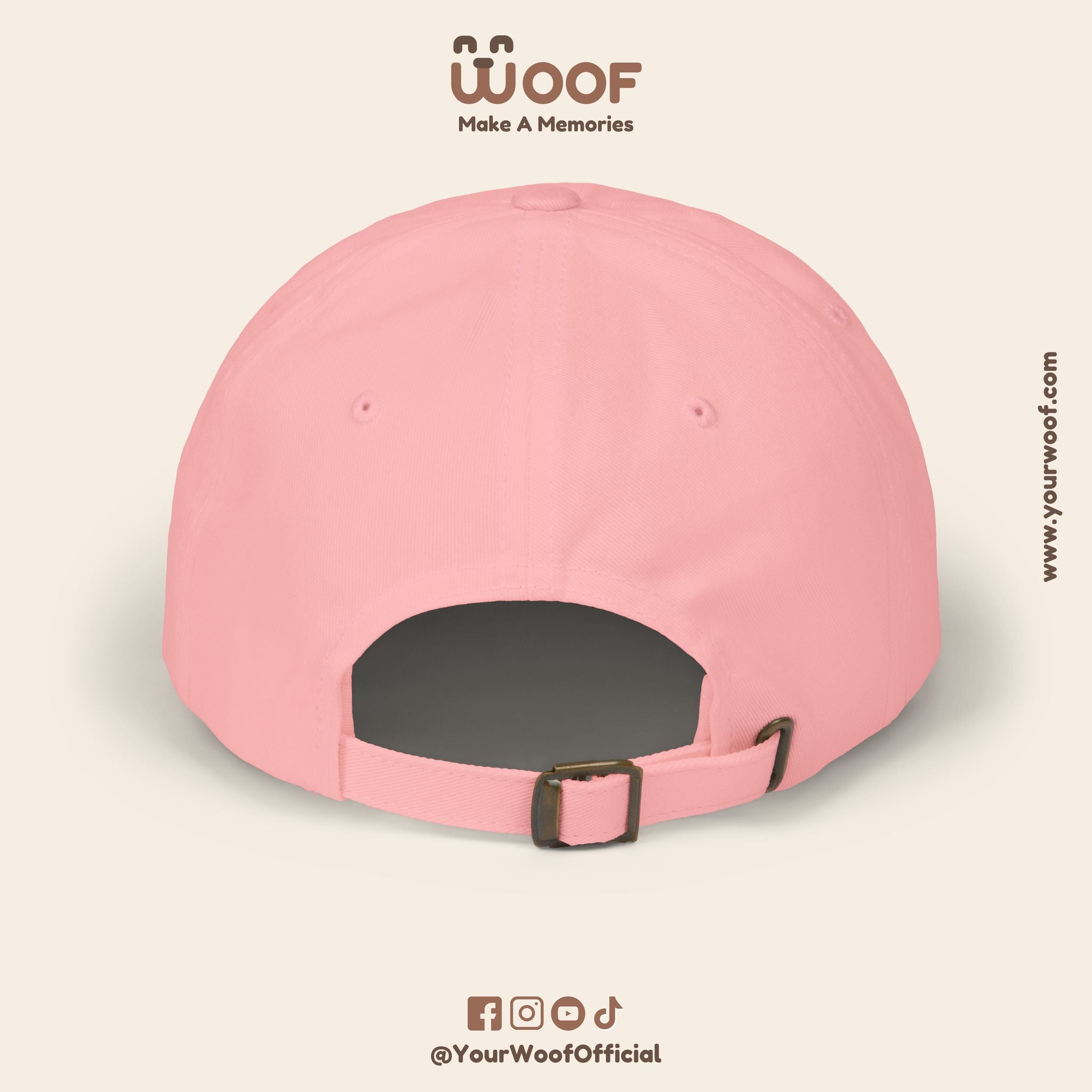 Classic Dad Cap with Woof Design, Adjustable Cap for Dog Lovers, Gift for Pet Owners, Casual Style Hat, Everyday Wear