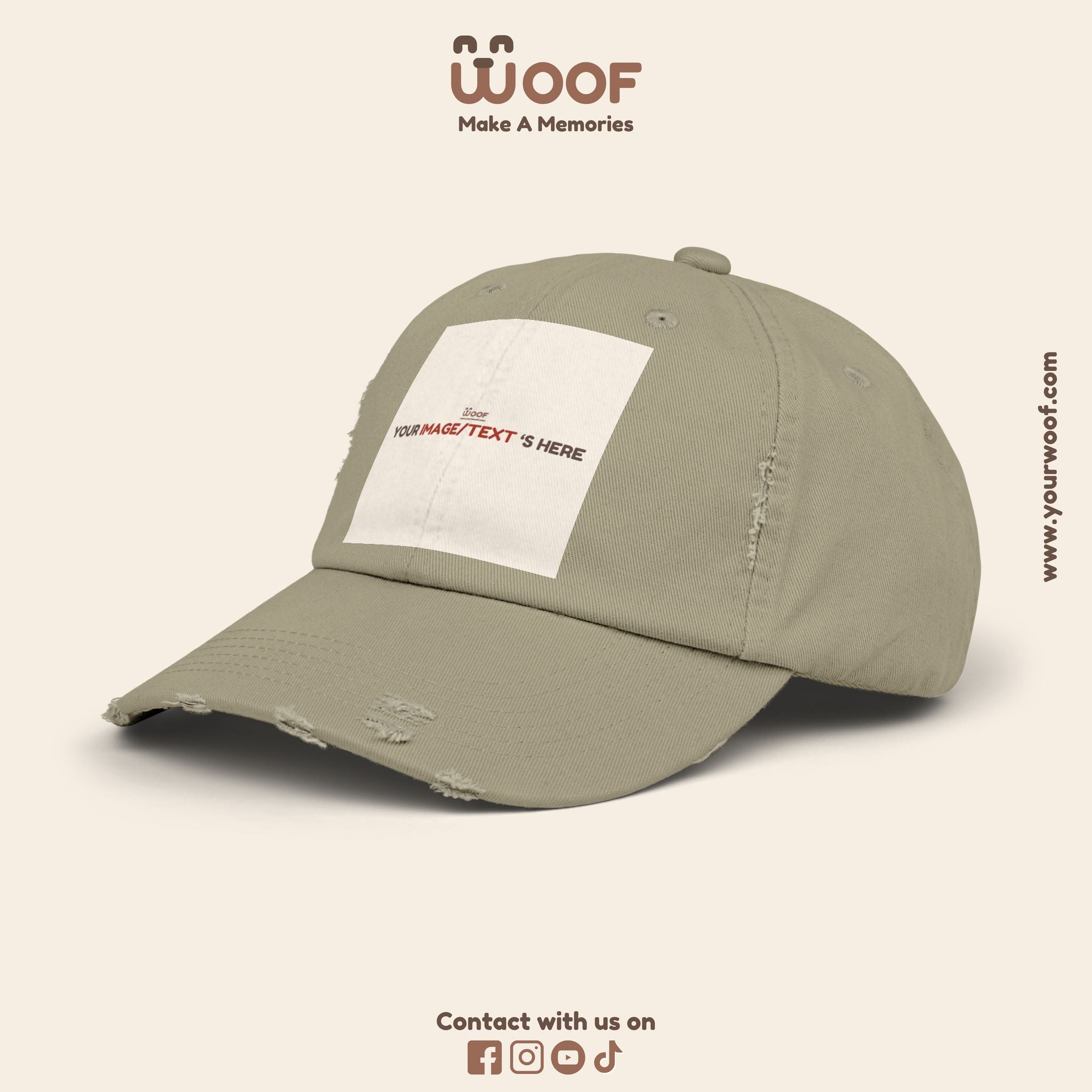 Playful Distressed Cap - Perfect Gift for Dog Lovers, Casual Wear, Outdoor Adventures, Pet Themed Accessories, Birthday Gift
