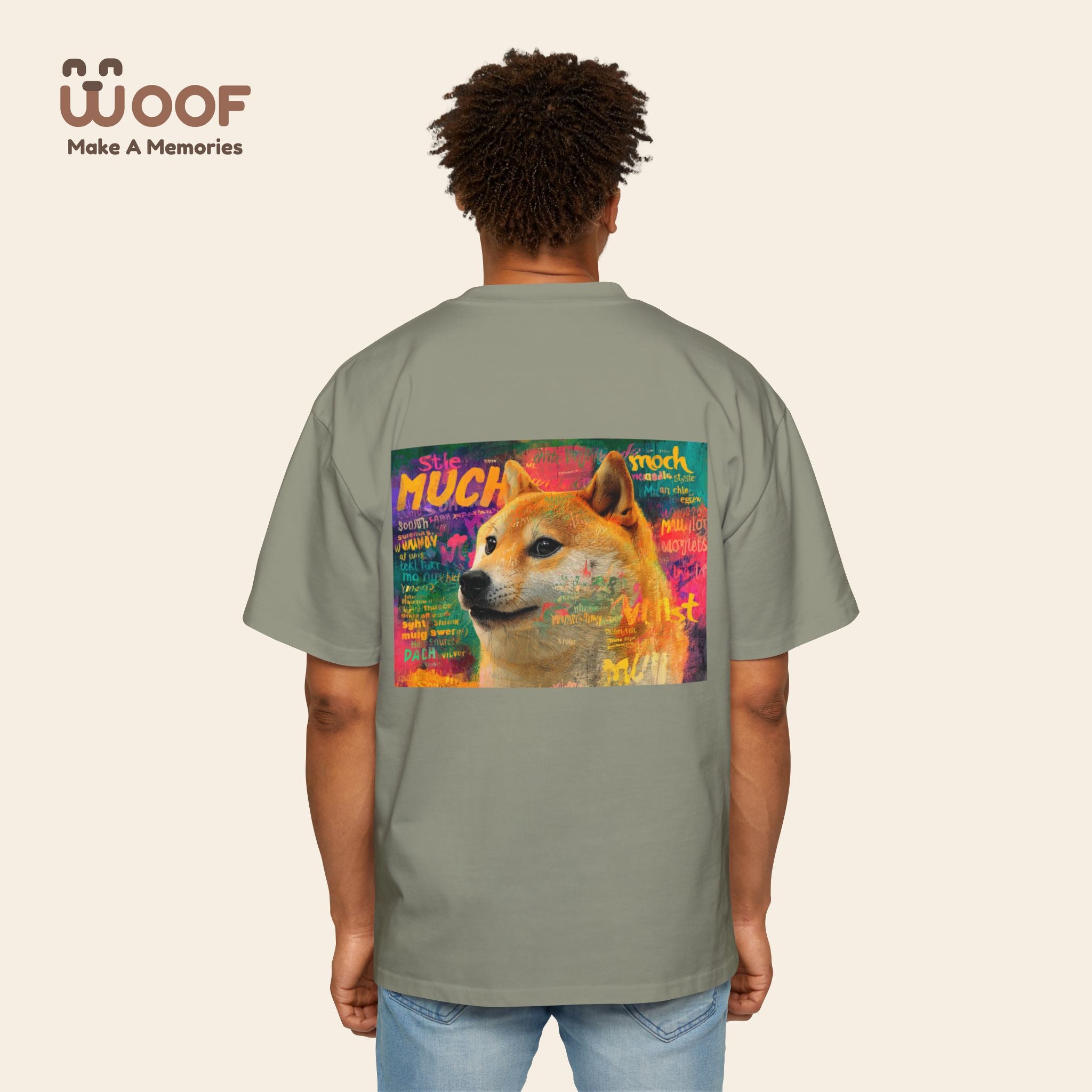 Men's Heavy Oversized Dog Graphic Tee, Cool Casual Wear, Pet Lover Gift, Dog Meme Lover Shirt, Oversized Fashion Tee, Gift for Dog Owners