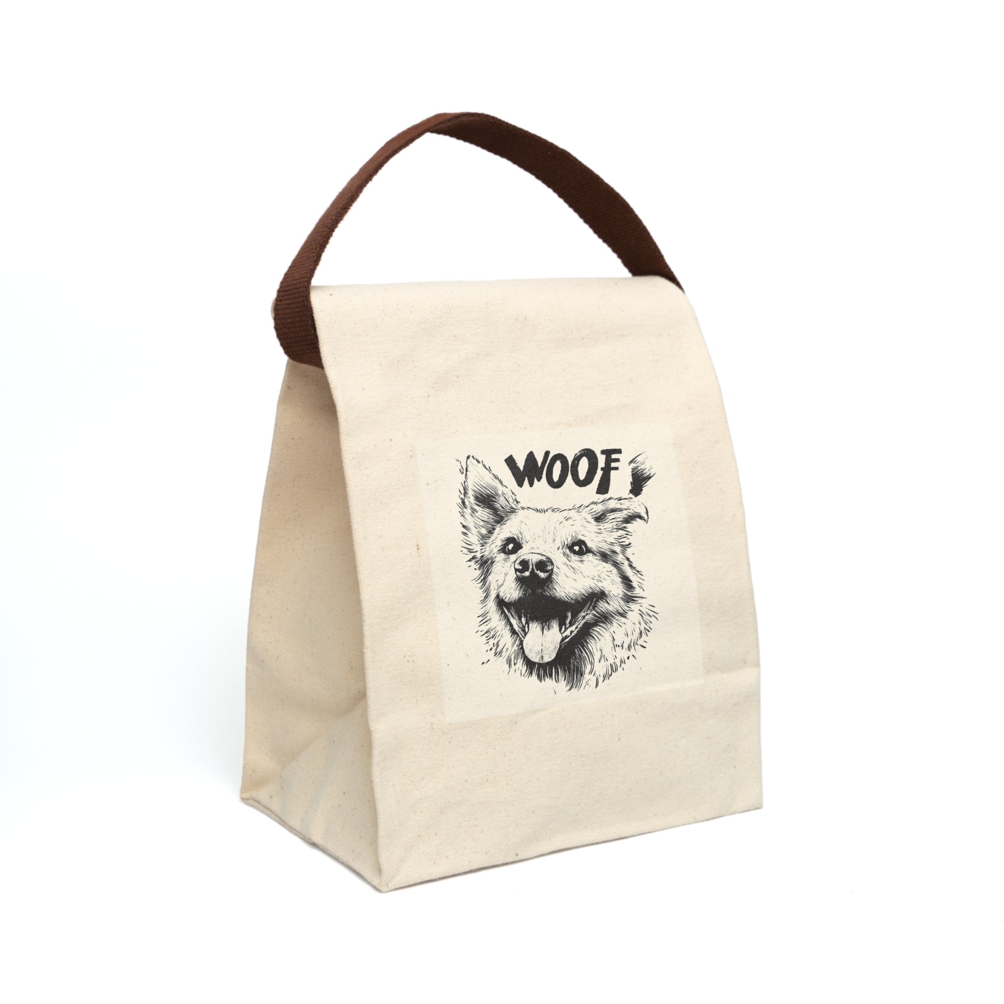 Dog-Themed Canvas Lunch Bag, Pet Lover Gift, Funny Lunch Tote, Woof Lunch Bag, Eco-Friendly Food Carrier