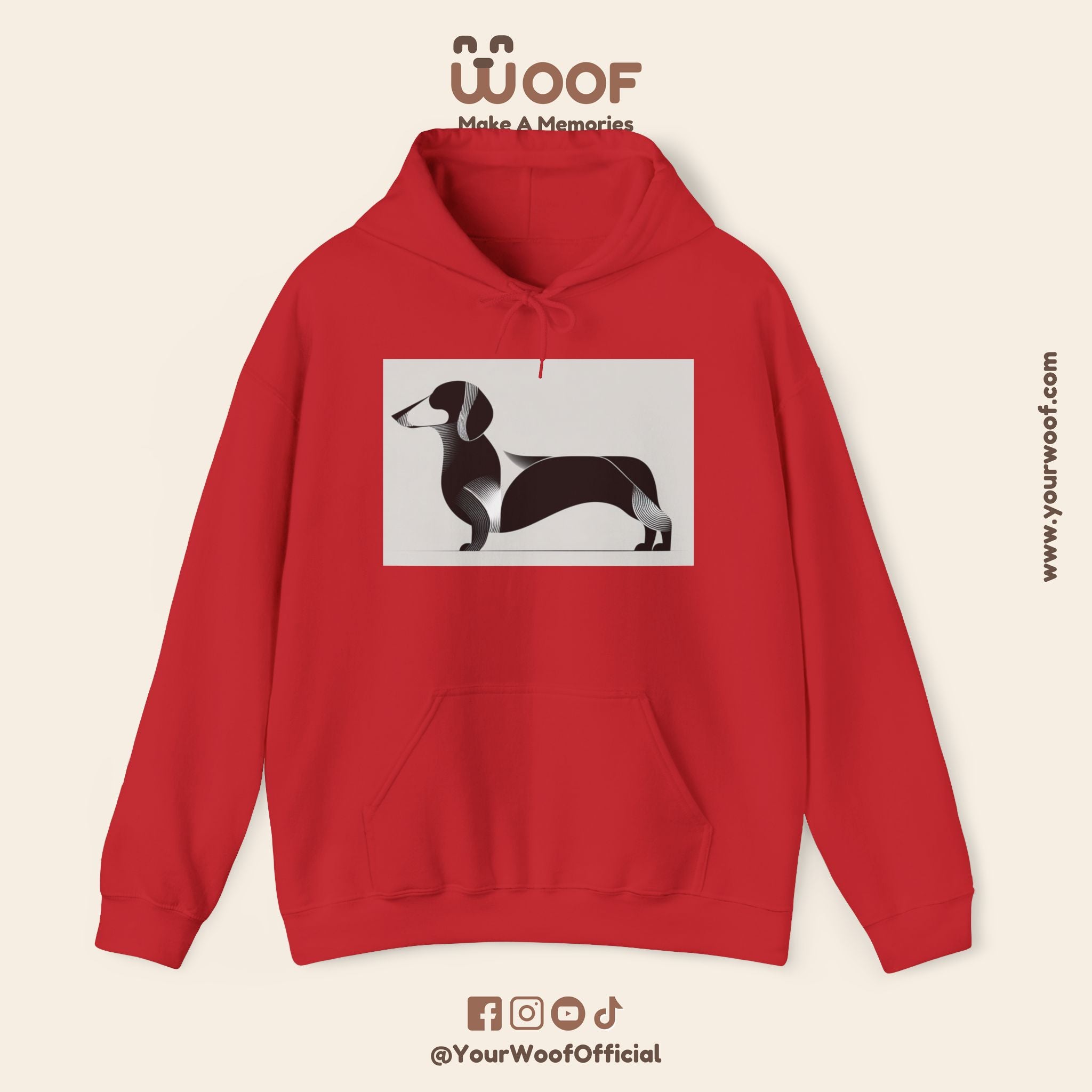 Dachshund Love Unisex Hoodie - Cozy Dog Lover Sweatshirt