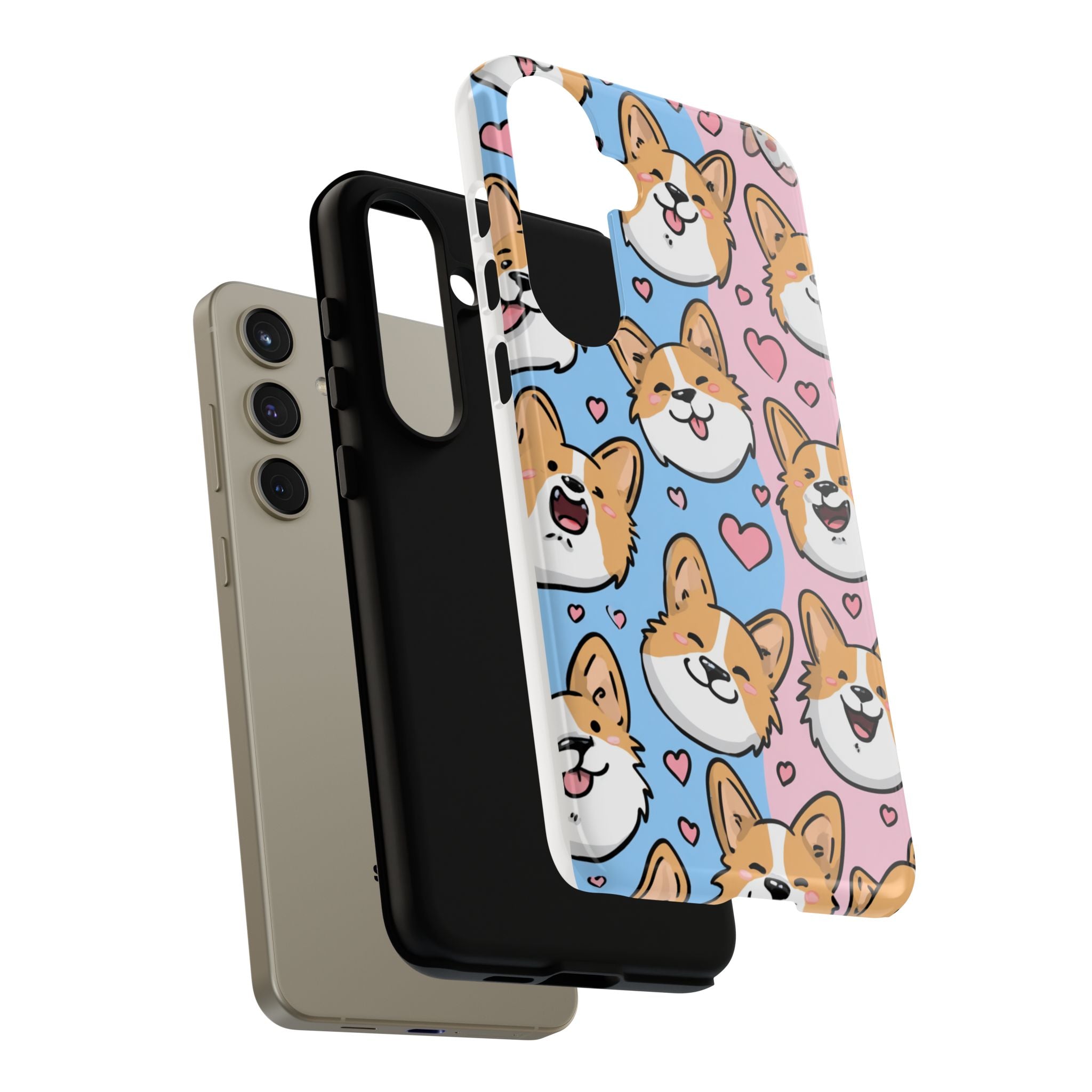 Cute Corgi Phone Case – Fun & Playful Protection with Love Hearts