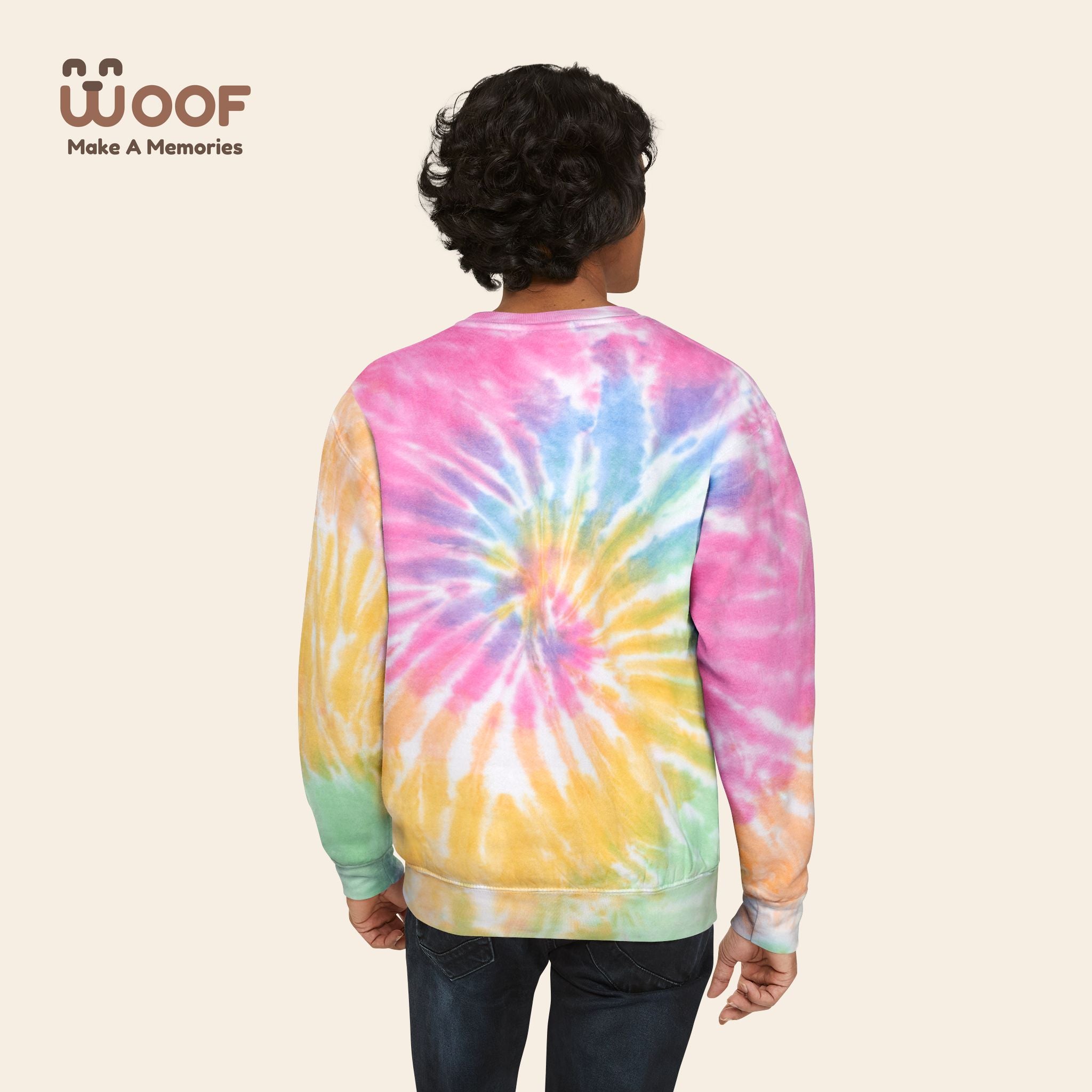 Trendy Tie-Dye Graphic Sweatshirt, Chill Unisex Pullover, Perfect Gift for Dog Lovers, Cozy Hoodie for Casual Days, Unique Dog Art Apparel