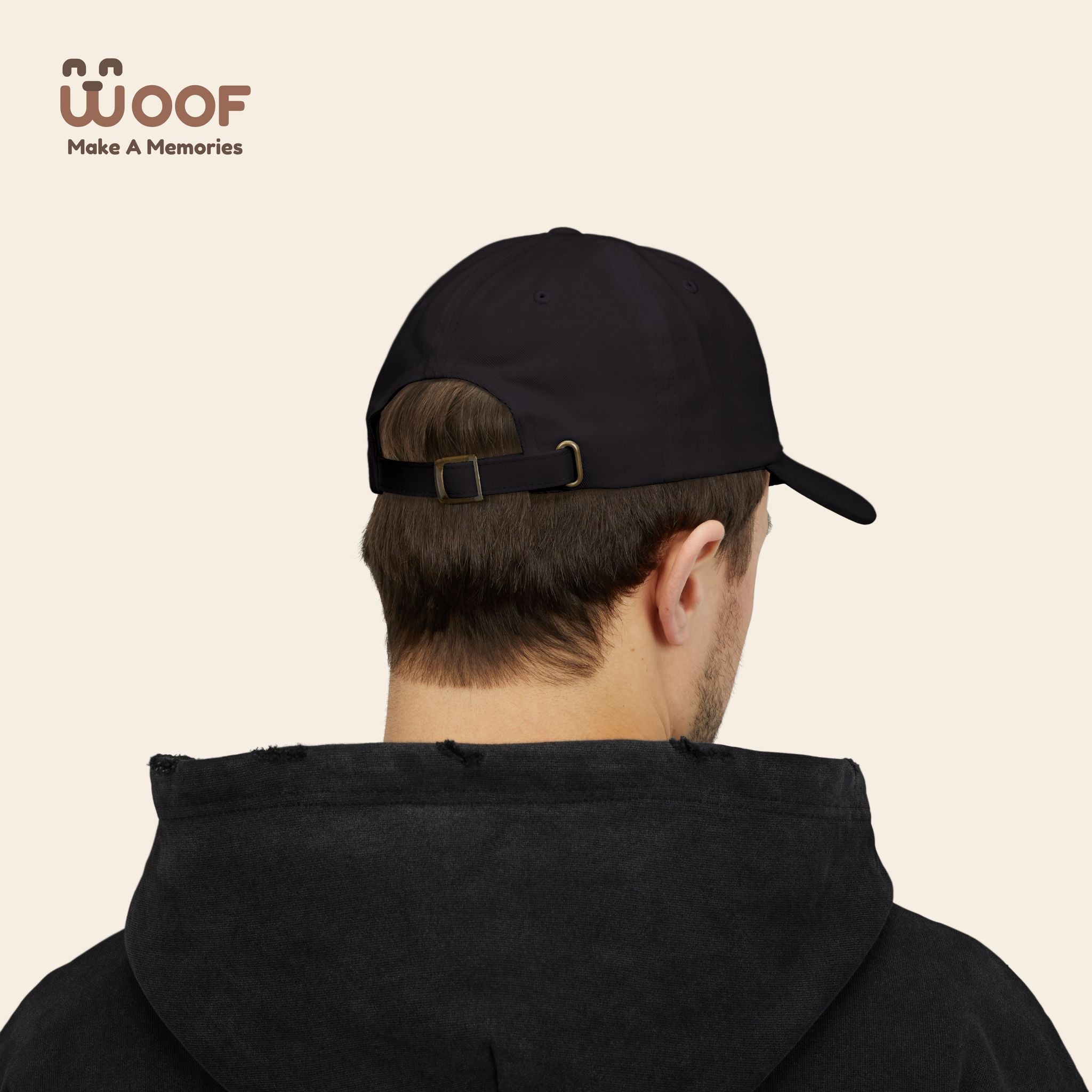 Classic Dad Cap with Woof Design, Adjustable Cap for Dog Lovers, Gift for Pet Owners, Casual Style Hat, Everyday Wear