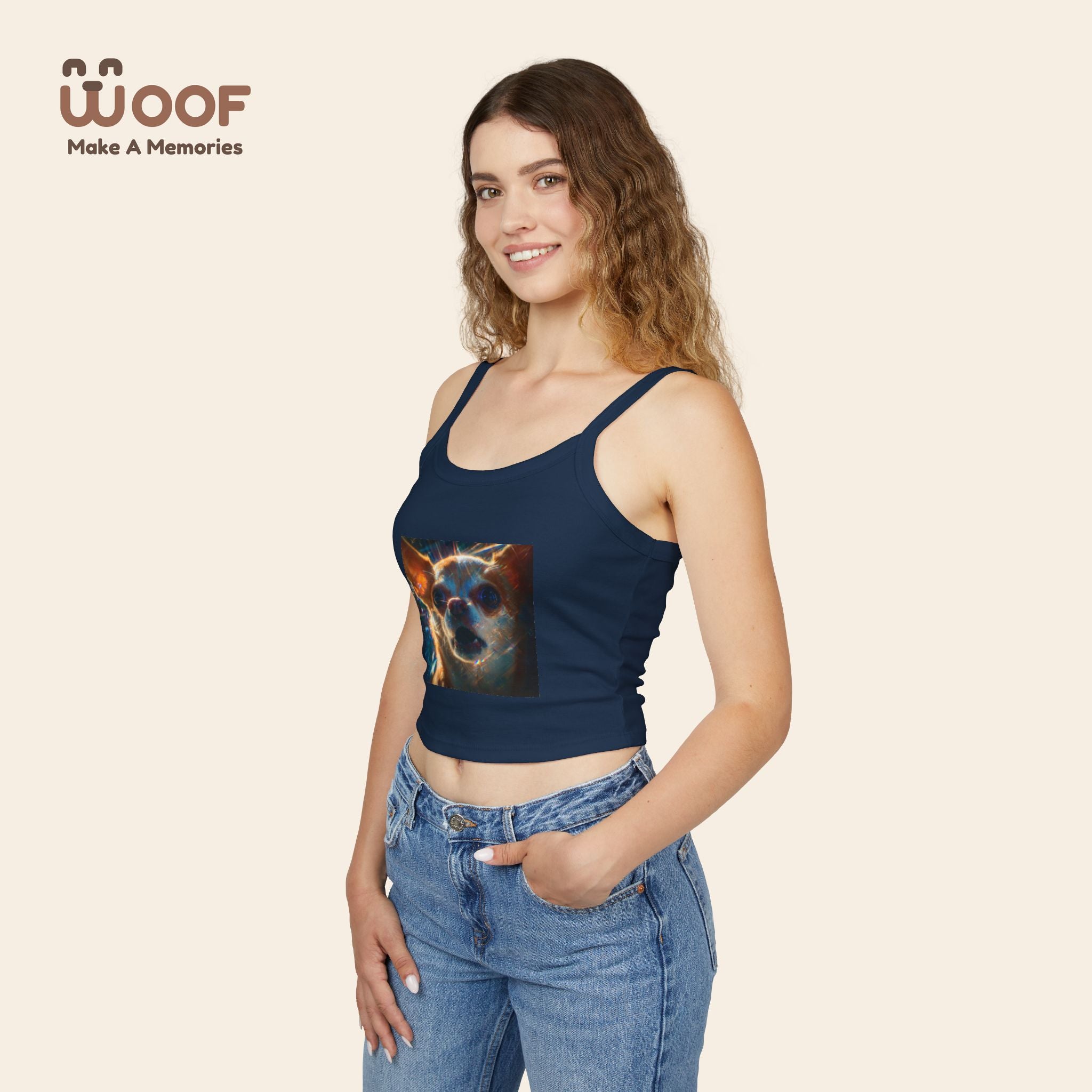 Cute Pet Lover's Spaghetti Strap Tank Top, Dog Mom Gift, Summer Top, Casual Wear, Animal Lover Apparel