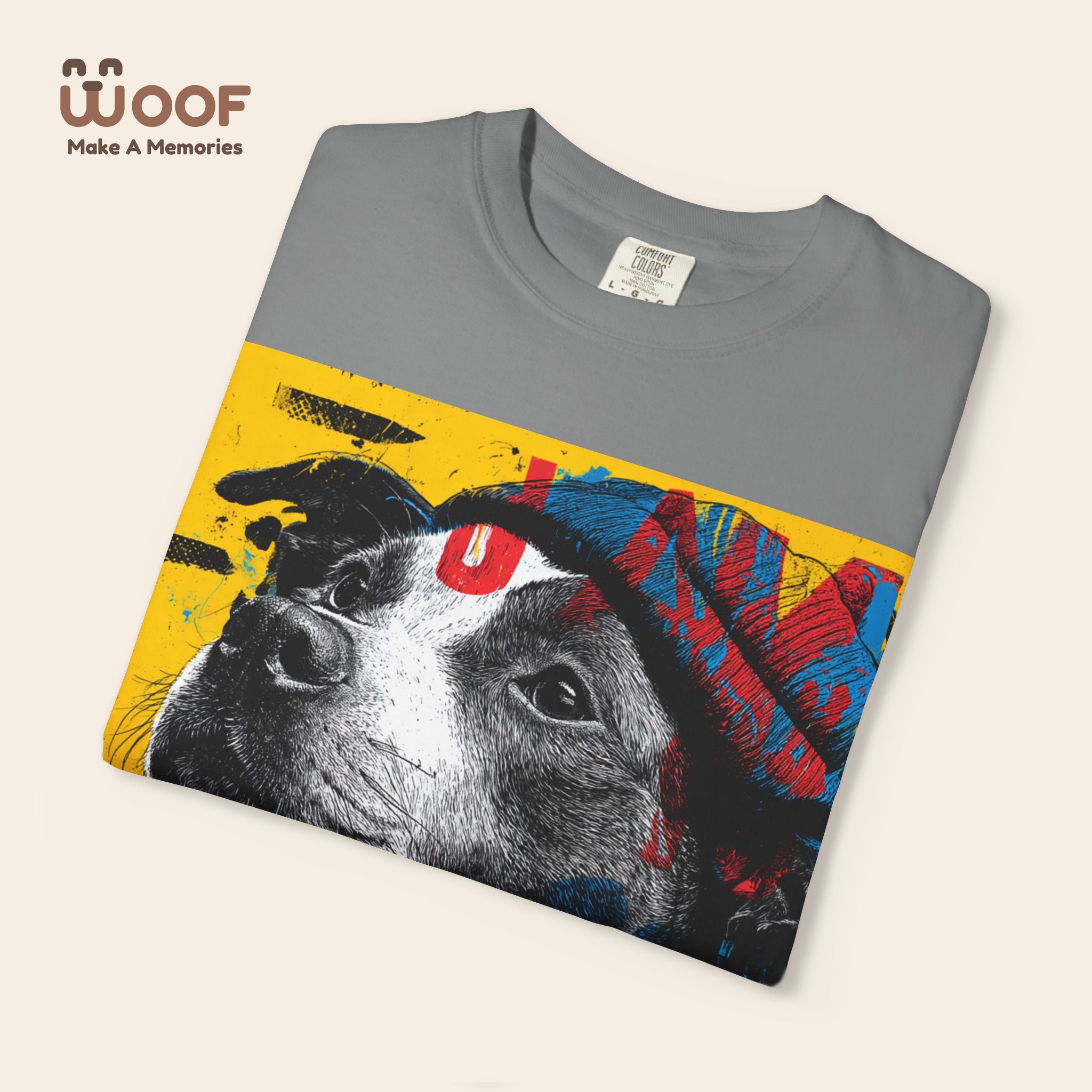Vibrant Dog Art T-Shirt | Unisex Garment-Dyed Tee for Animal Lovers, Pet Enthusiasts, Gift for Dog Owners, Cute Pet Apparel, Summer Fashion