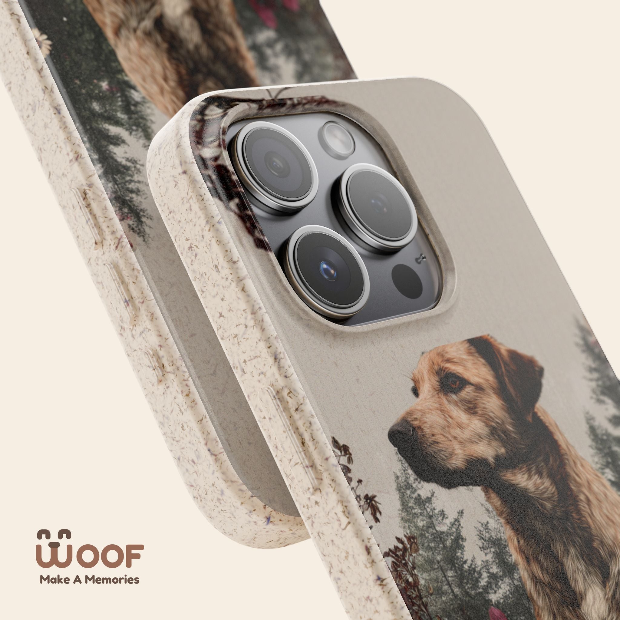 Eco-Friendly Dog Lover Biodegradable Phone Case - Floral Design