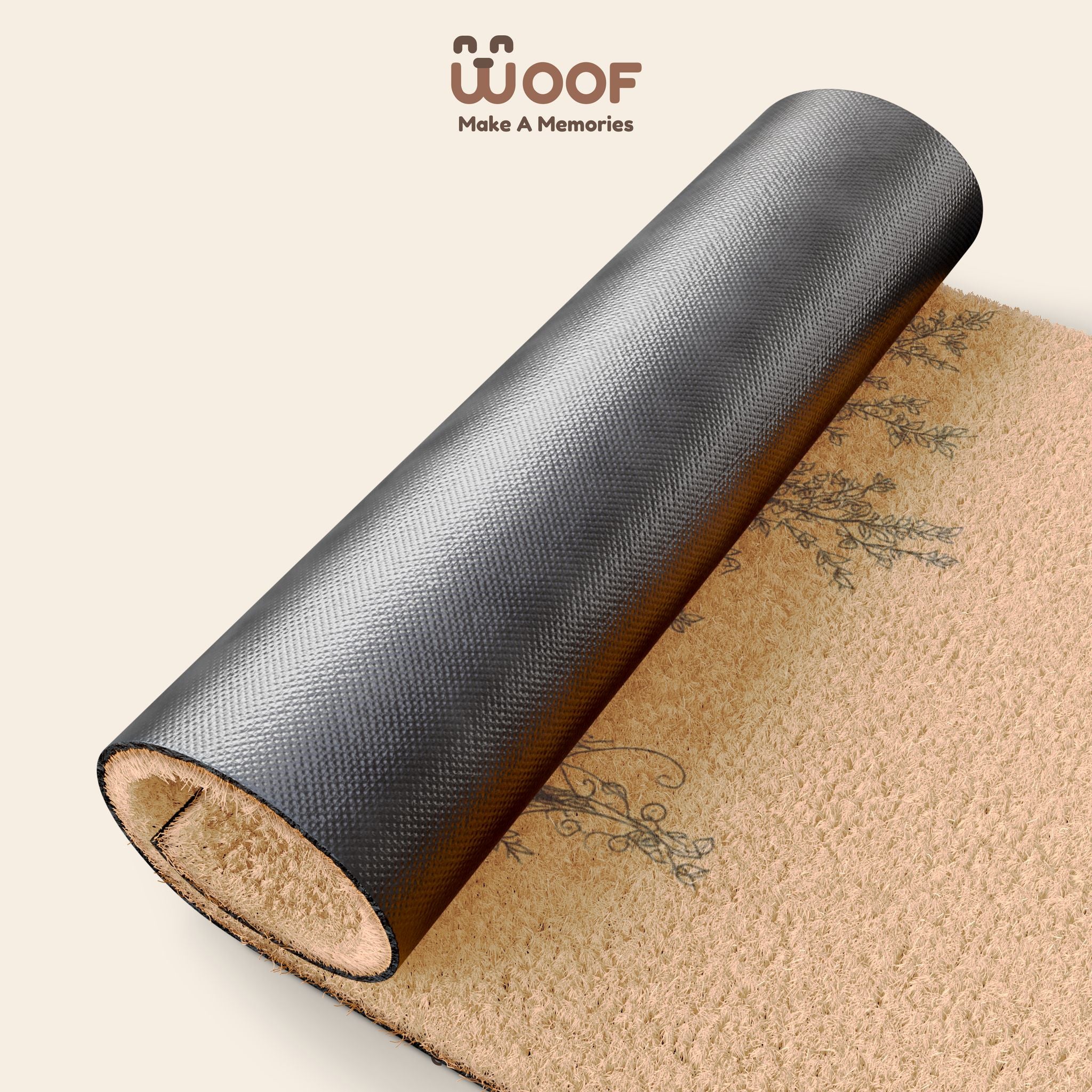 Artistic Dog Doormat with 'Woof' Design - Perfect for Pet Lovers