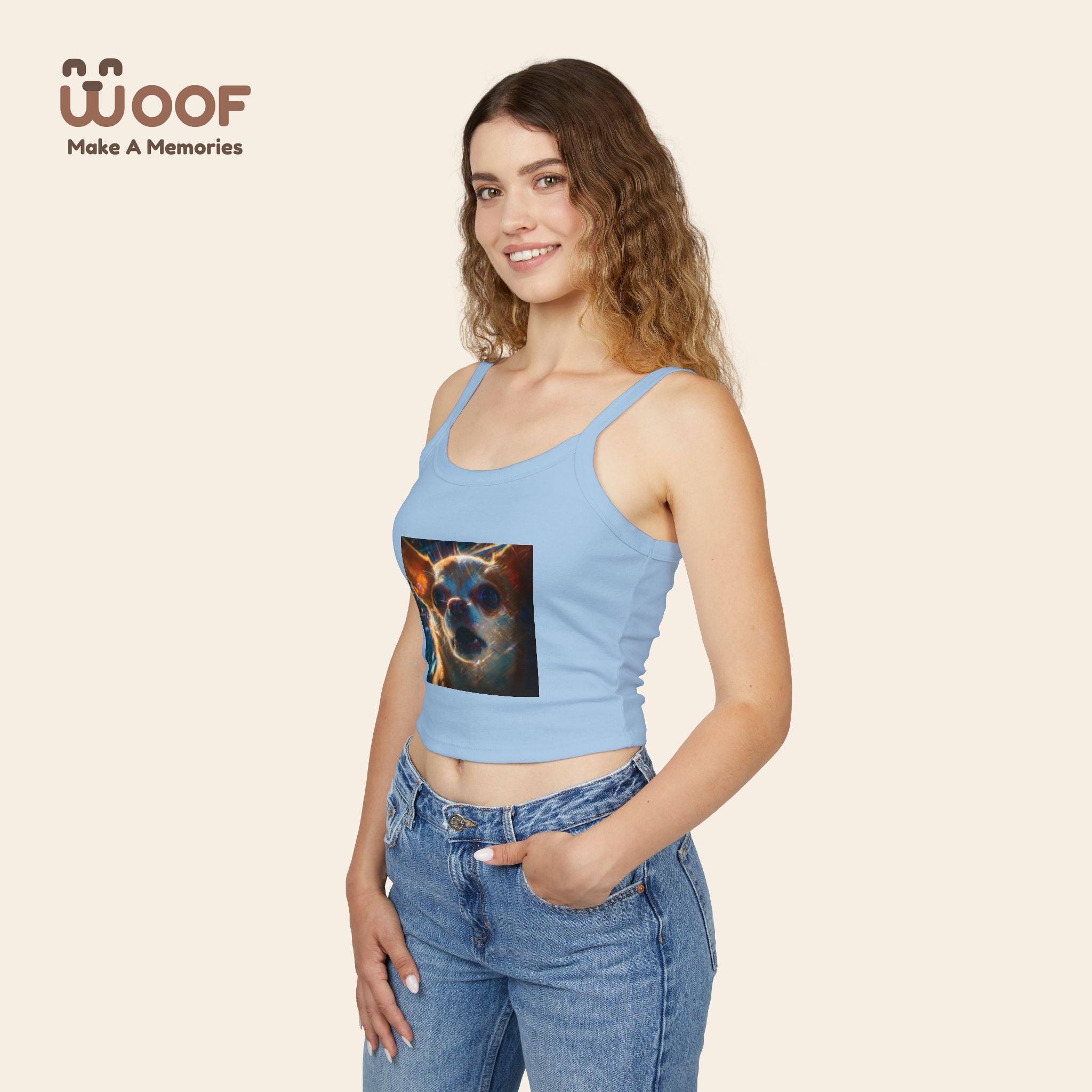 Cute Pet Lover's Spaghetti Strap Tank Top, Dog Mom Gift, Summer Top, Casual Wear, Animal Lover Apparel