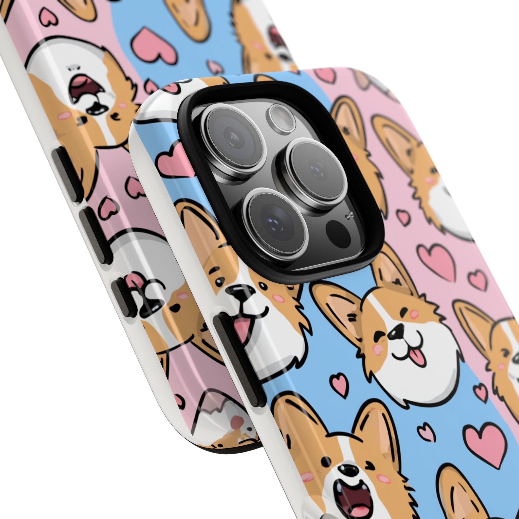Cute Corgi Phone Case – Fun & Playful Protection with Love Hearts