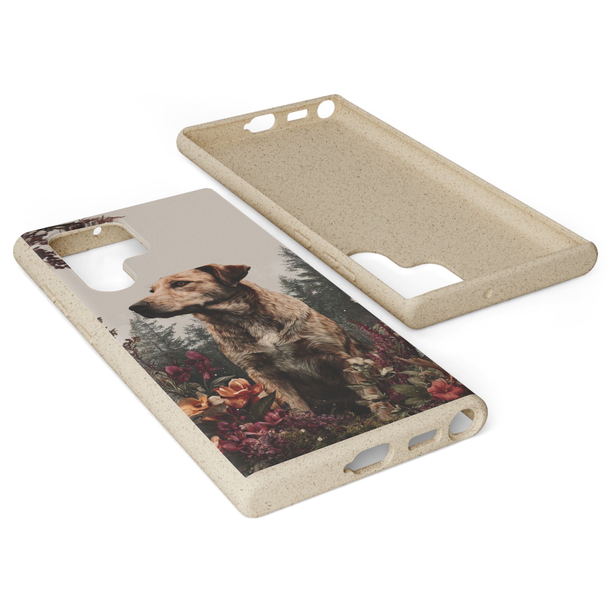 Eco-Friendly Dog Lover Biodegradable Phone Case - Floral Design