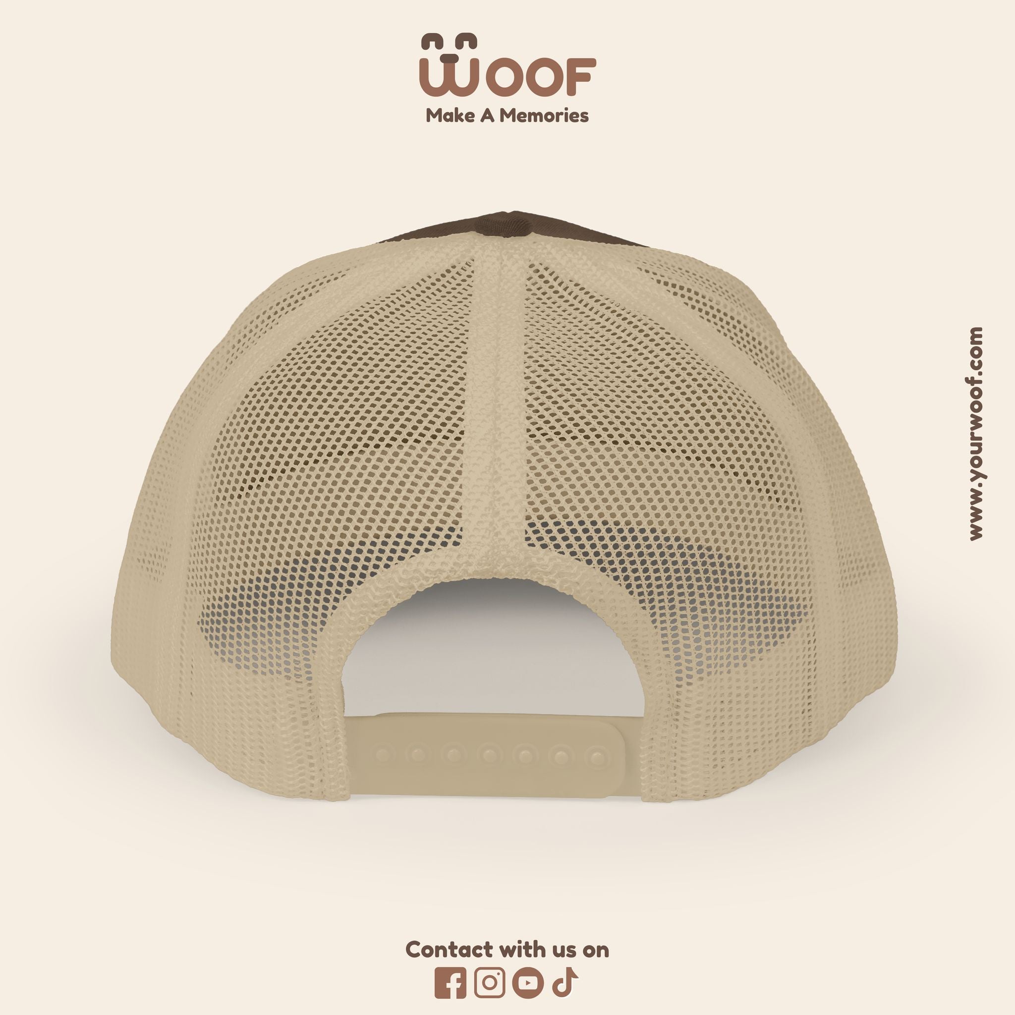 Woof Snapback Trucker Cap - Pet Lovers Gift, Dog Mom Hat, Casual Outdoor Accessory, Fun Pet Apparel, Unique Dog Dad Gift