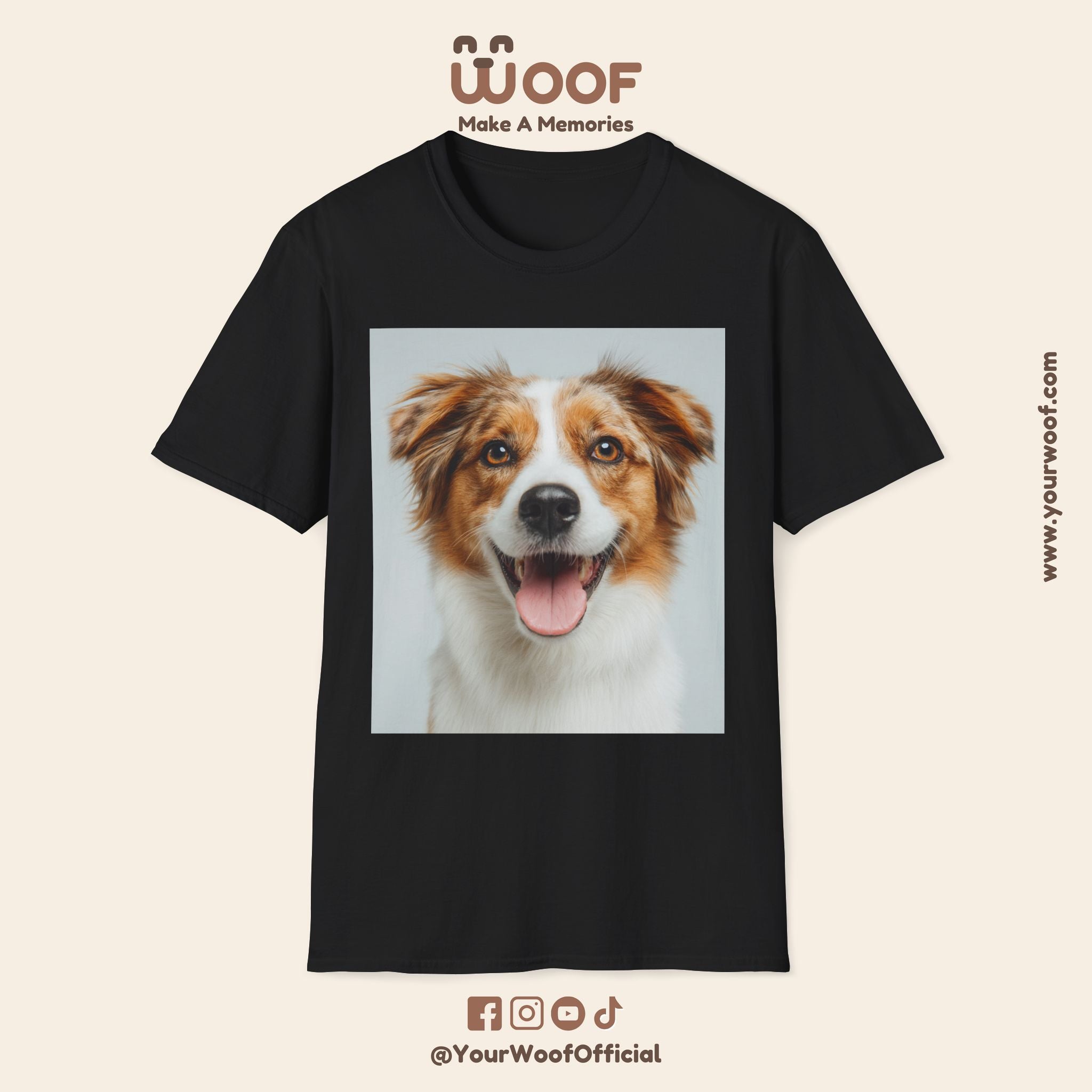 Joyful Dog Portrait Unisex Softstyle T-Shirt - Perfect for Pet Lovers!