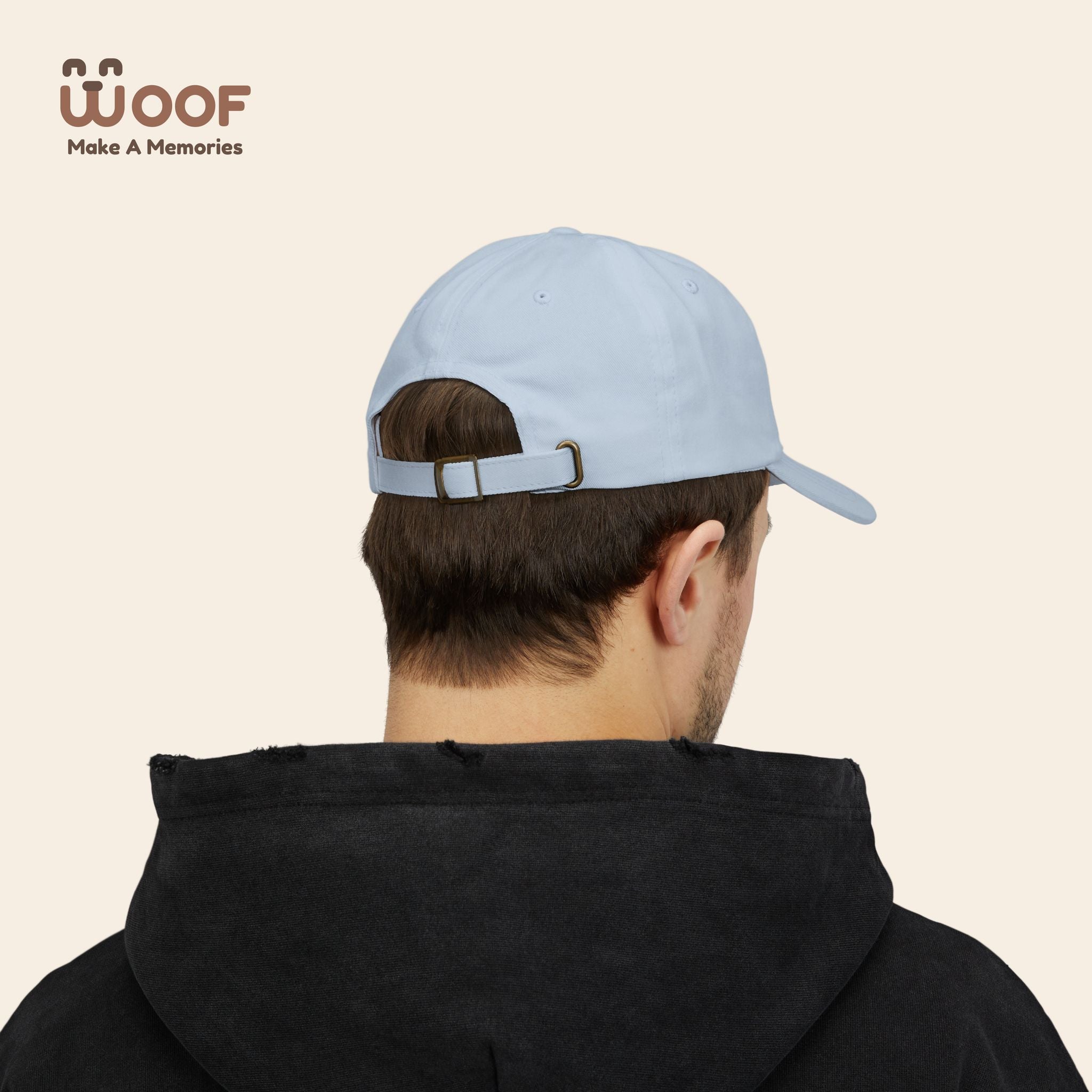 Classic Dad Cap with Woof Design, Adjustable Cap for Dog Lovers, Gift for Pet Owners, Casual Style Hat, Everyday Wear