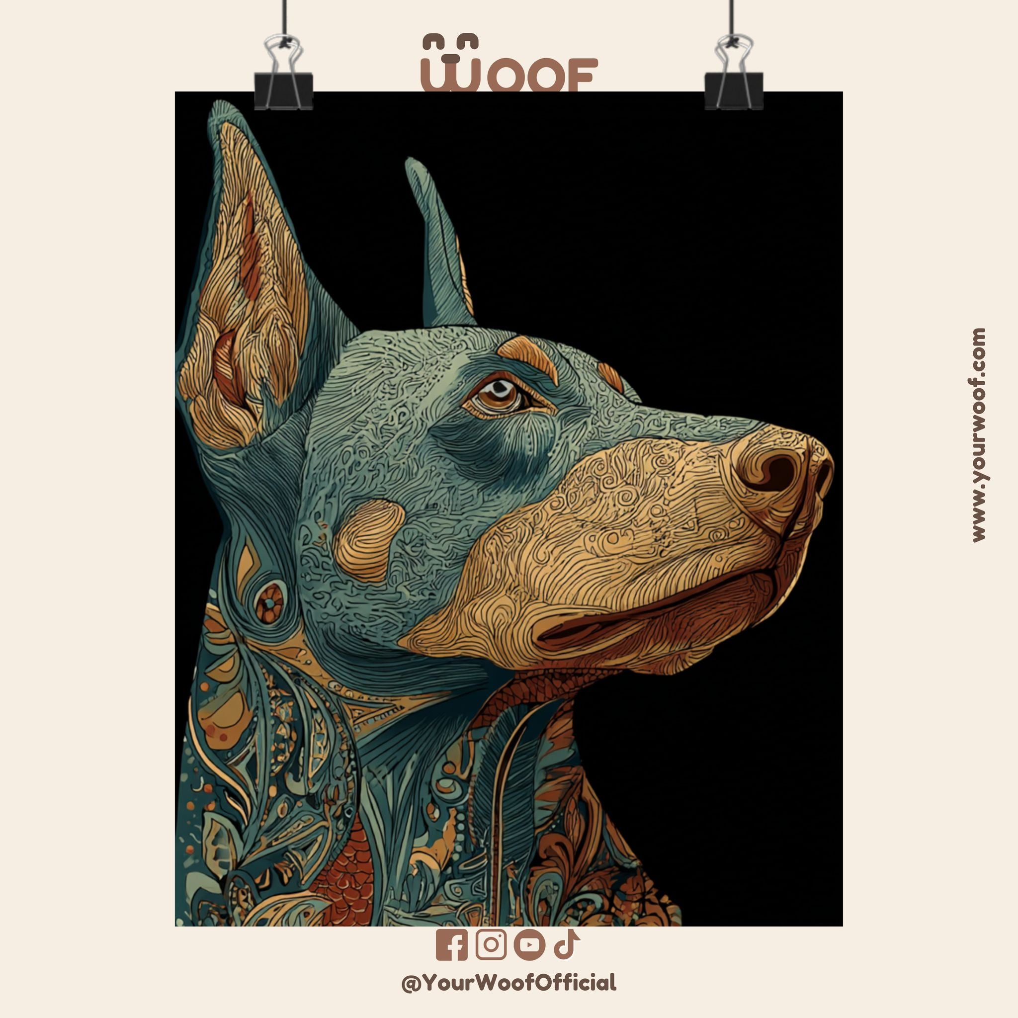 Artistic Dog Portrait Matte Vertical Poster - Home Décor for Dog Lovers