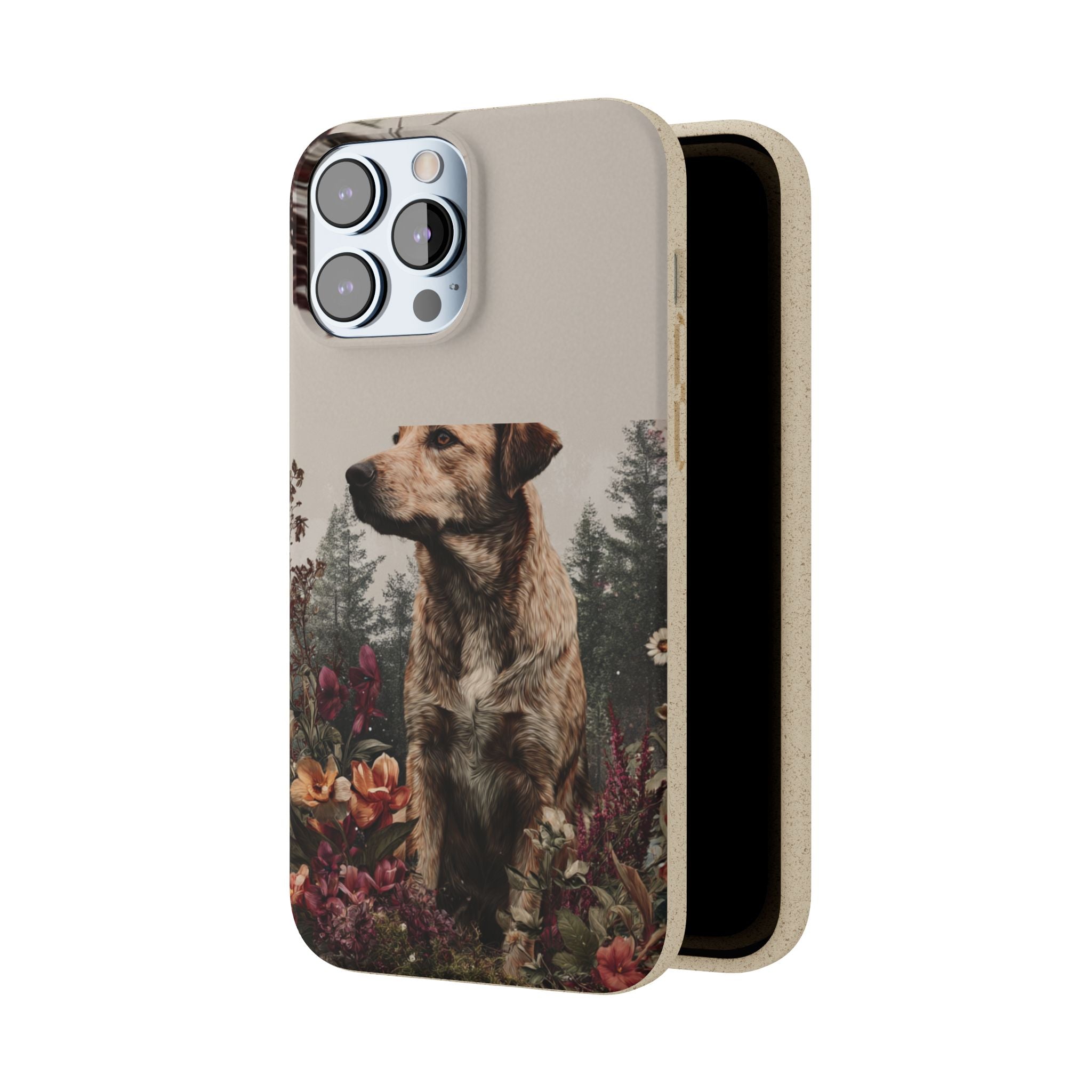 Eco-Friendly Dog Lover Biodegradable Phone Case - Floral Design