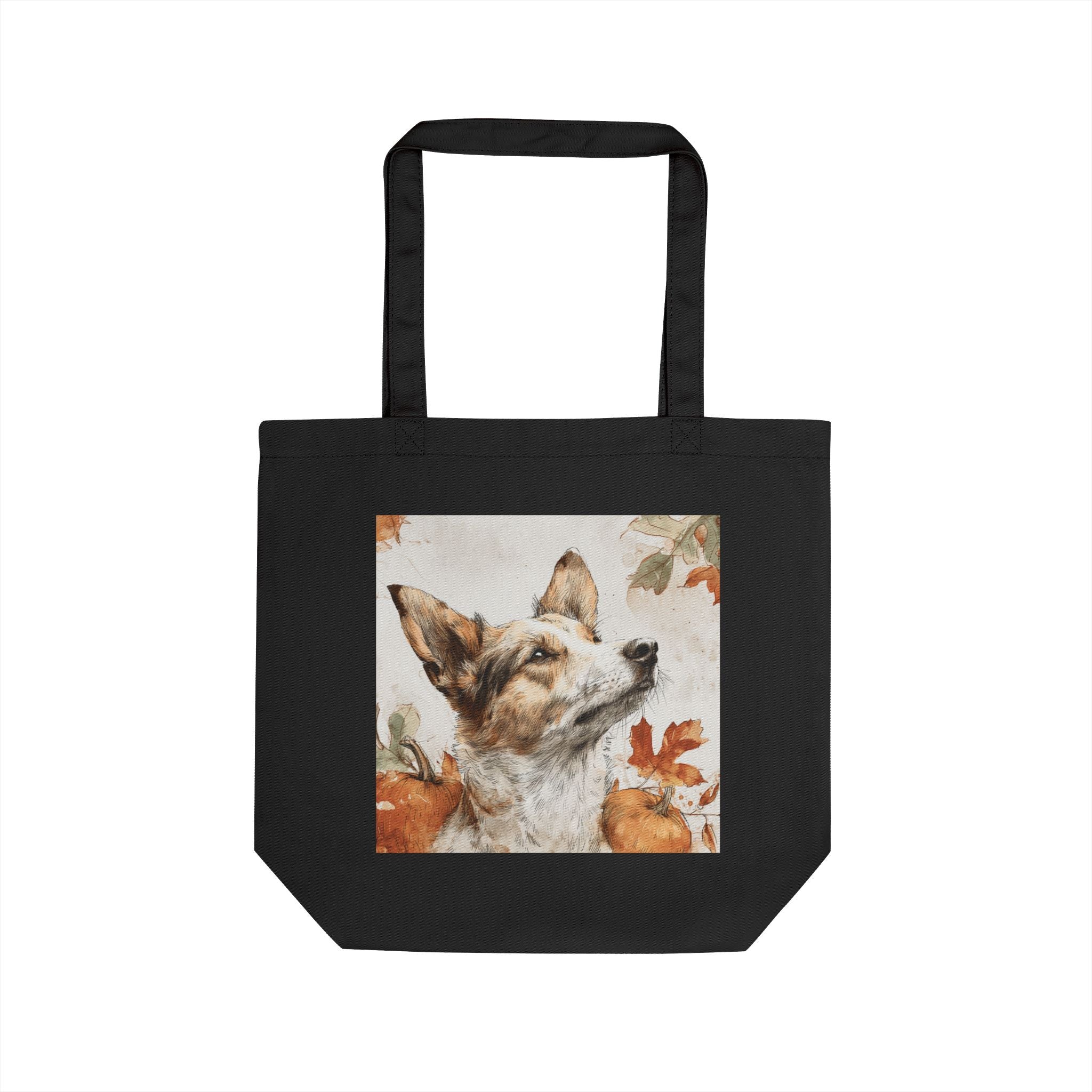 Autumn Pet Lover Eco Tote Bag, Reusable Shopping Bag, Fall Gift, Nature Tote, Dog Lover Accessories, Eco-Friendly Carryall