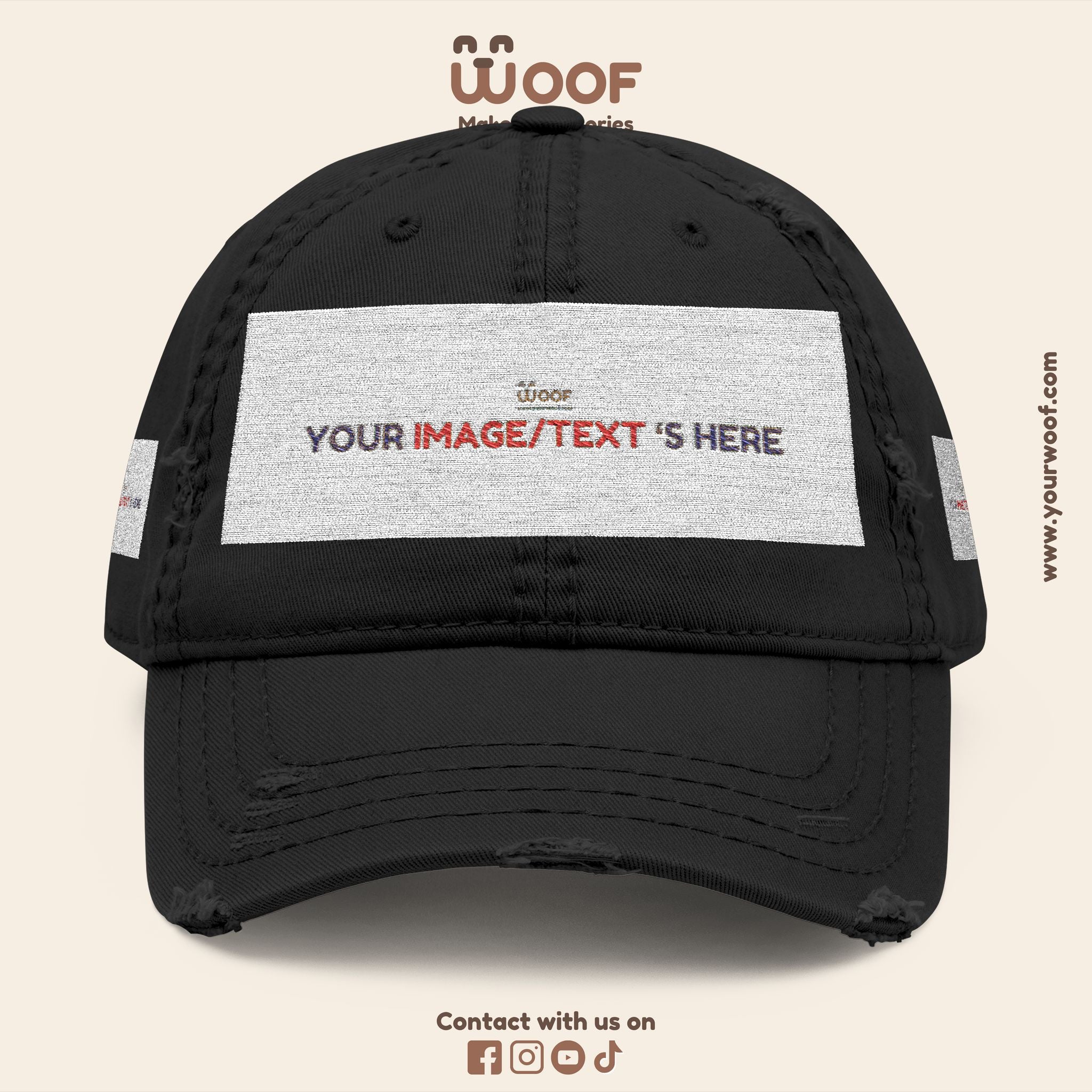 Distressed Embroidered Dad Hat, Customizable Cap for Casual Style, Great for Gifts, Outdoors, Festivals, Everyday Wear