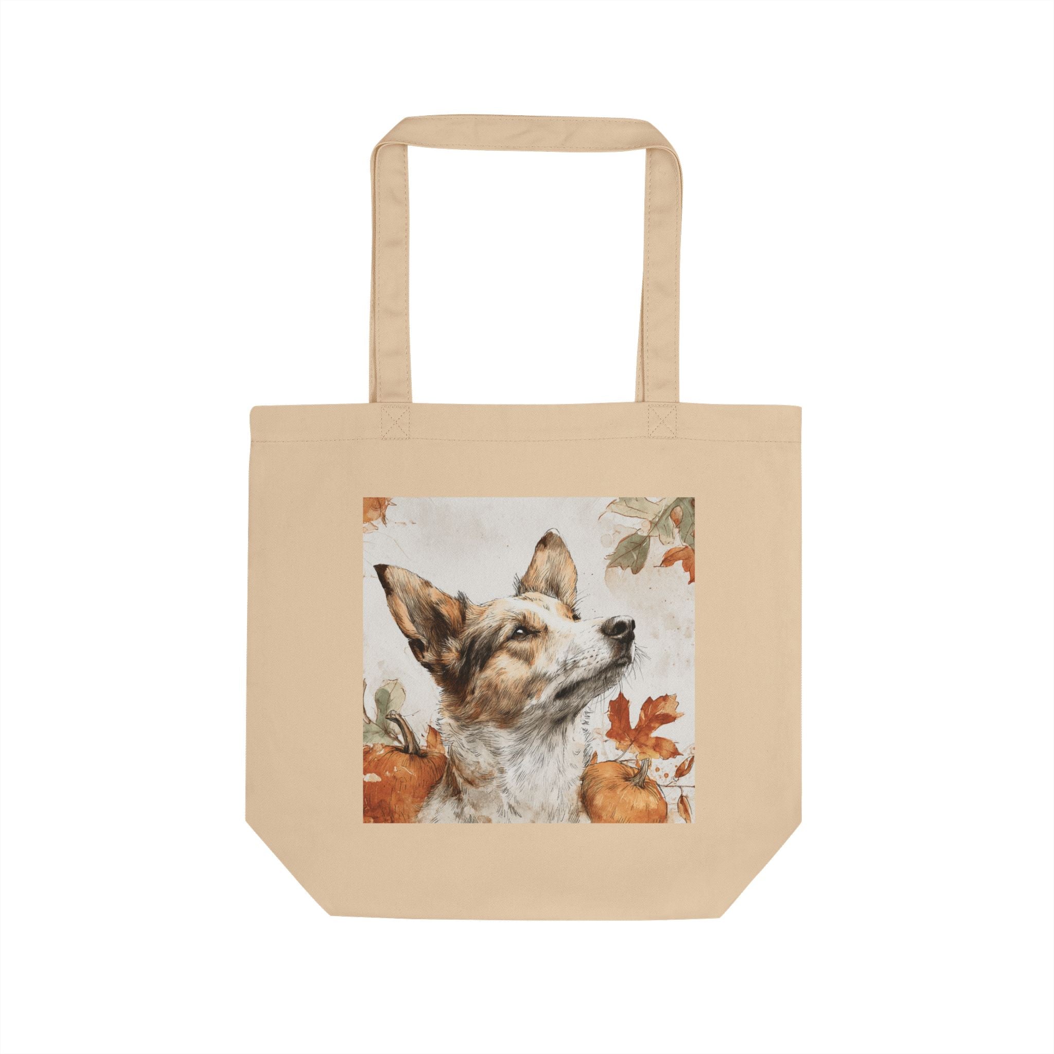 Autumn Pet Lover Eco Tote Bag, Reusable Shopping Bag, Fall Gift, Nature Tote, Dog Lover Accessories, Eco-Friendly Carryall