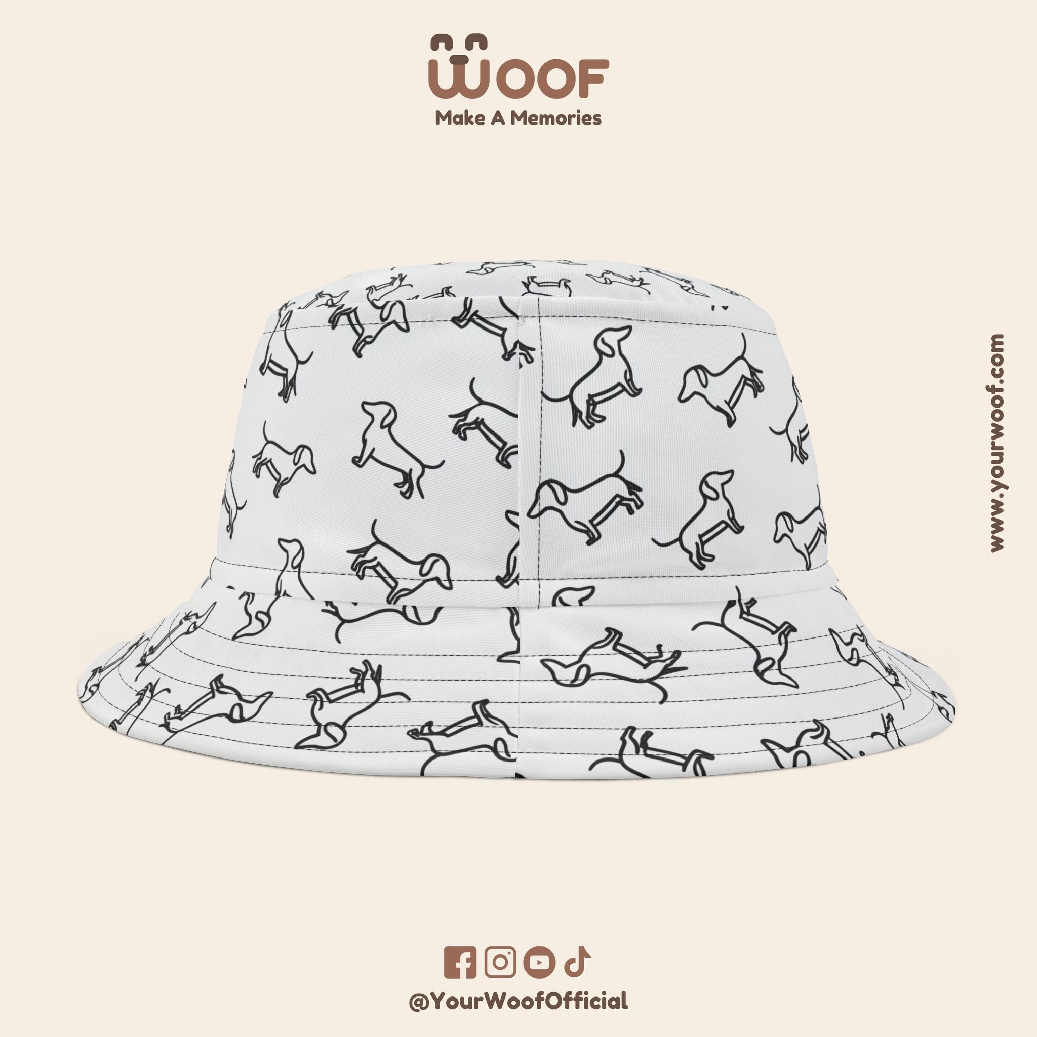 Dog Lover's Bucket Hat, Pet Accessory, Summer Hat, Cute Dog Print Headwear, Gift for Dog Owners, Outdoor Fun