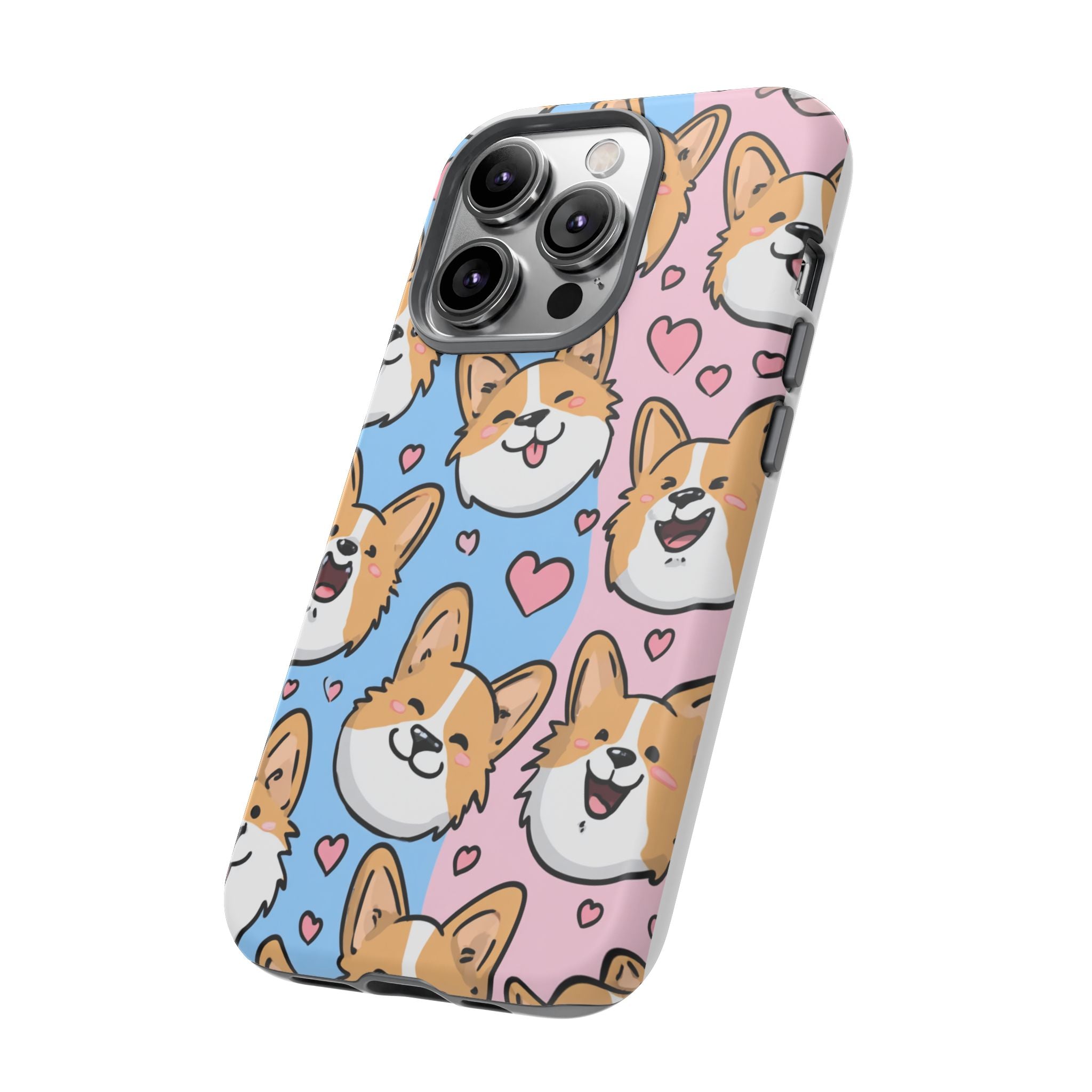 Cute Corgi Phone Case – Fun & Playful Protection with Love Hearts