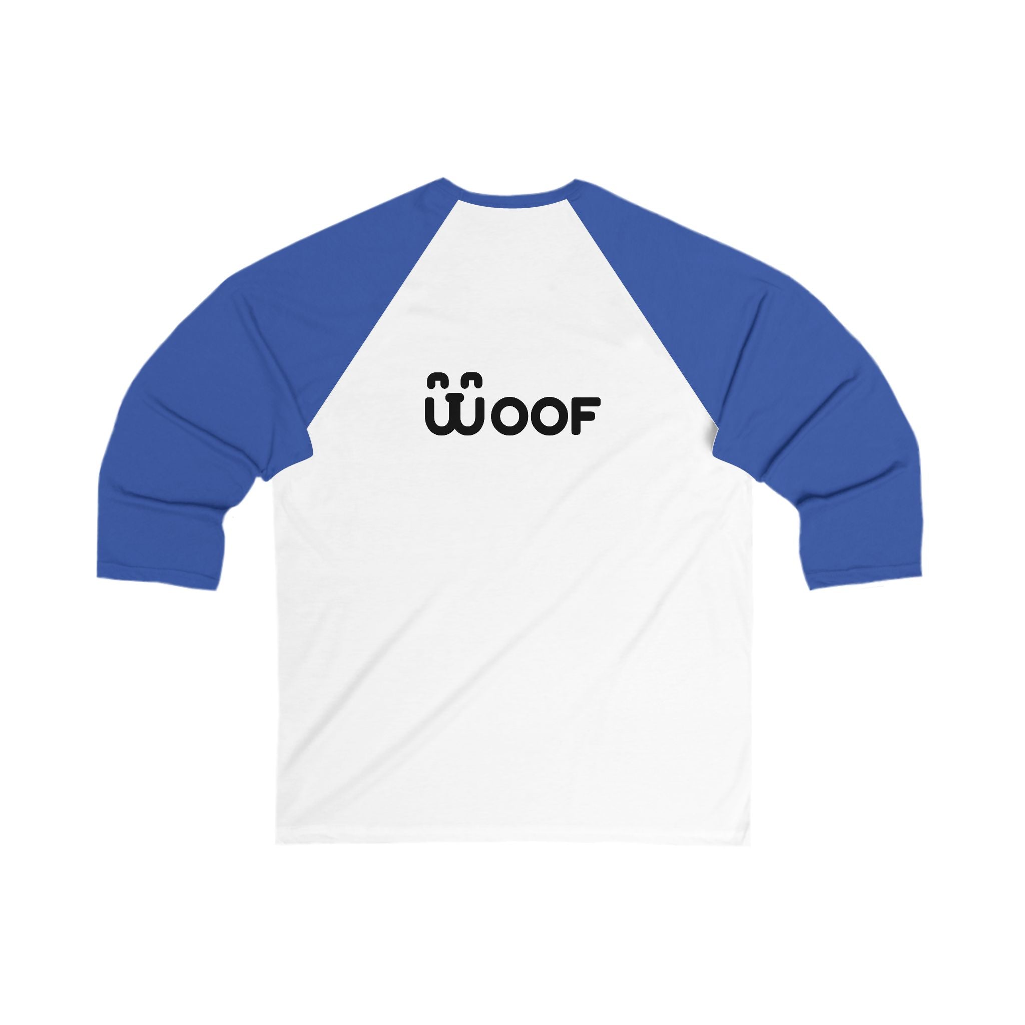 Woof Unisex 3/4 Sleeve Baseball Tee - Fun Dog Lover Shirt, Pet Adoption Event Tee, Casual Everyday Wear, Gift for Dog Parents, Animal [...]