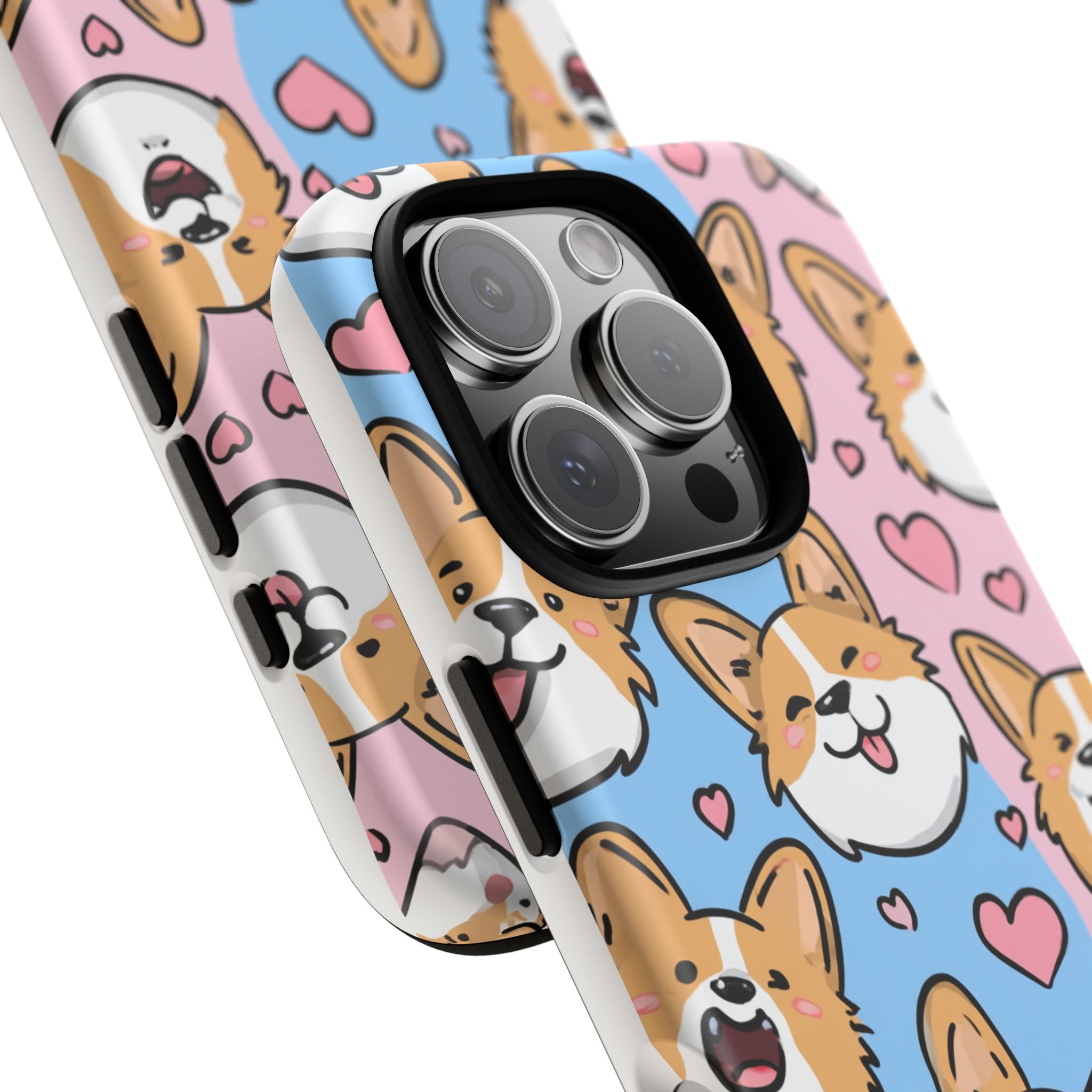 Cute Corgi Phone Case – Fun & Playful Protection with Love Hearts