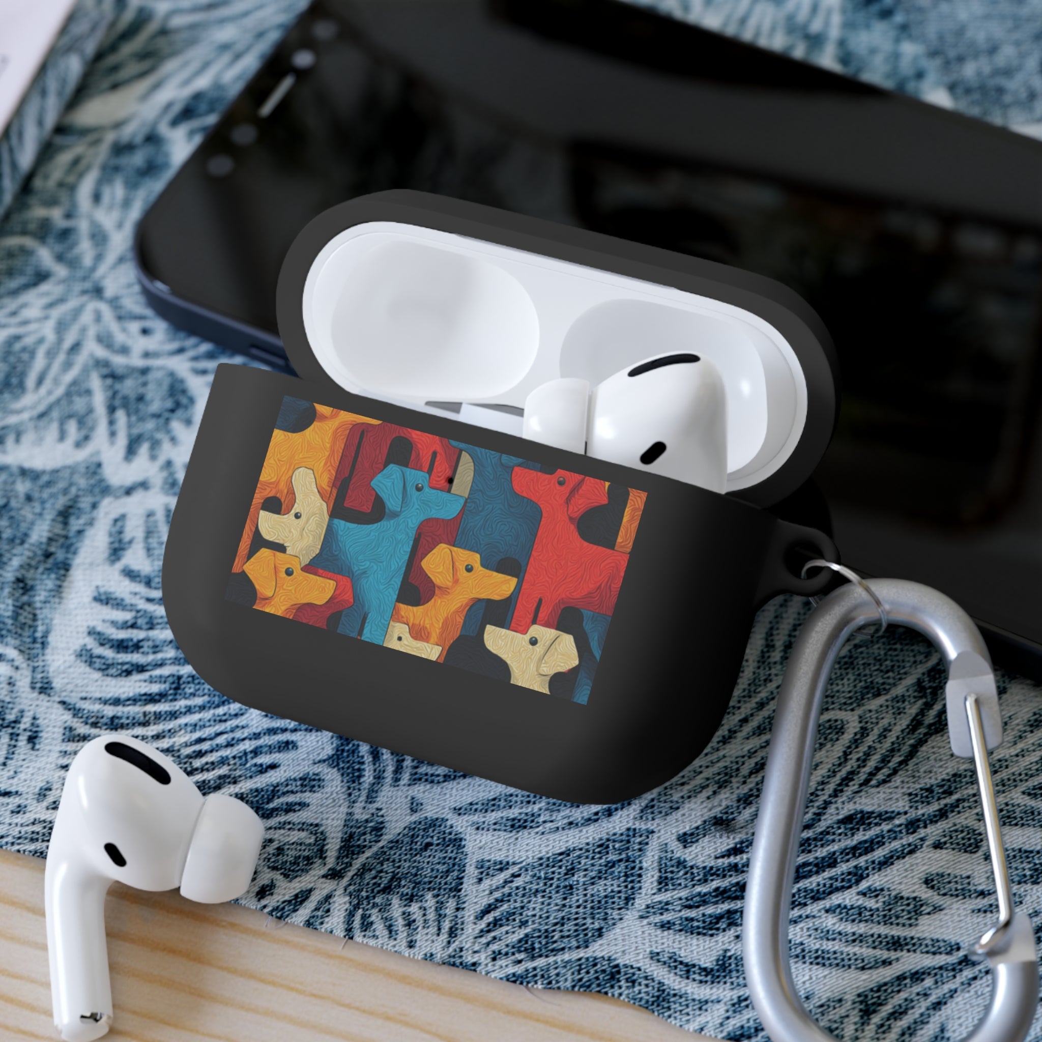 Colorful Dog Pattern AirPods Case Cover - Fun & Functional