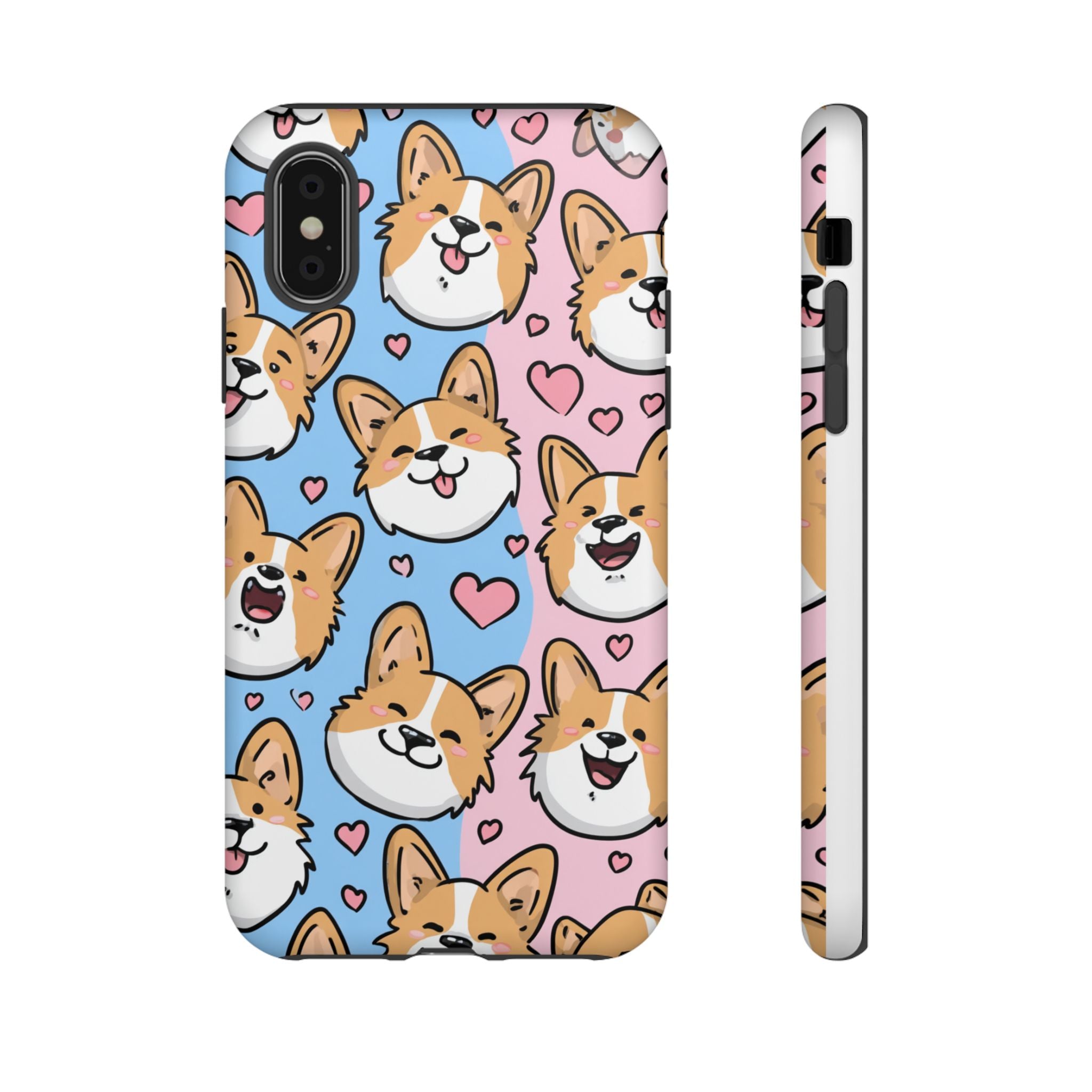 Cute Corgi Phone Case – Fun & Playful Protection with Love Hearts