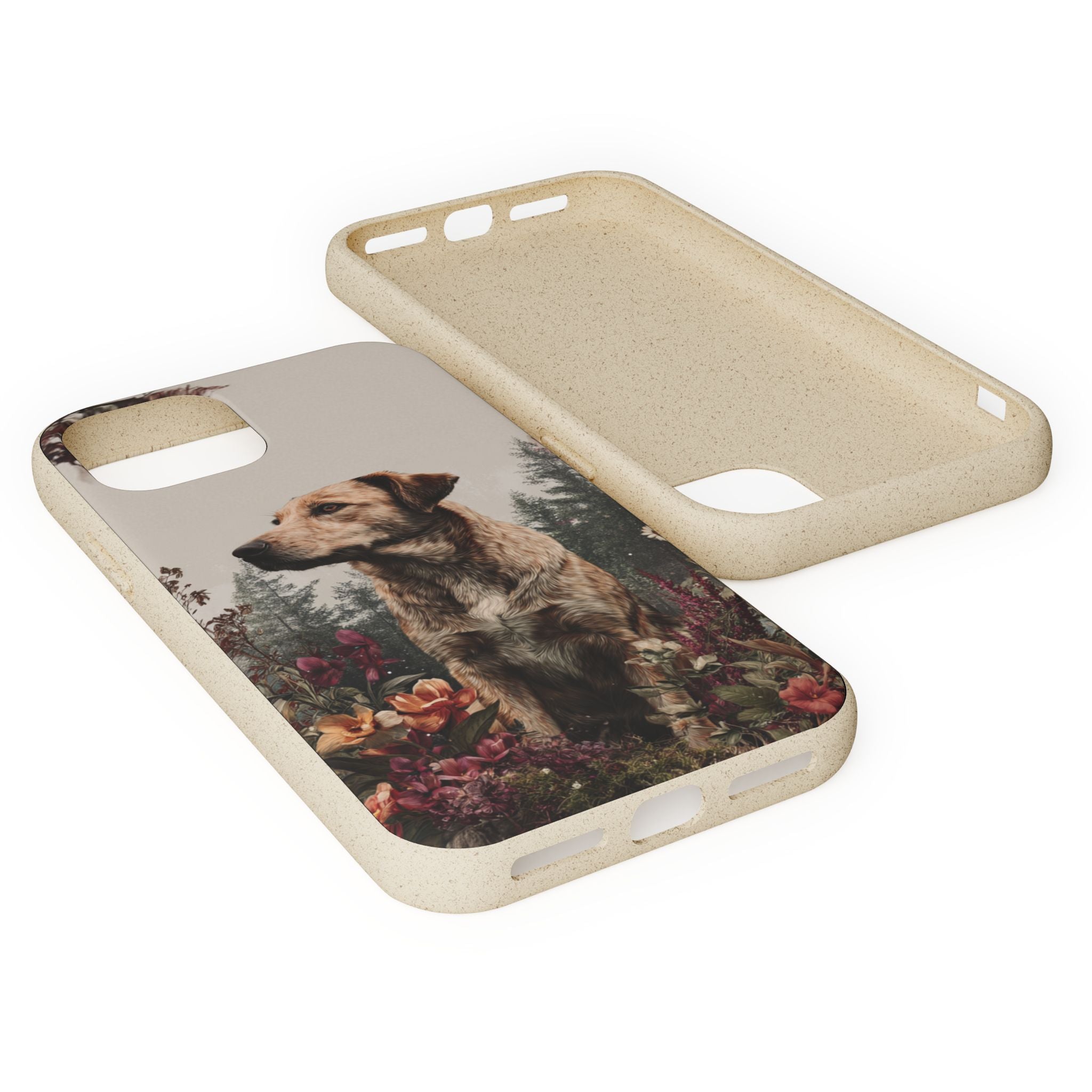Eco-Friendly Dog Lover Biodegradable Phone Case - Floral Design
