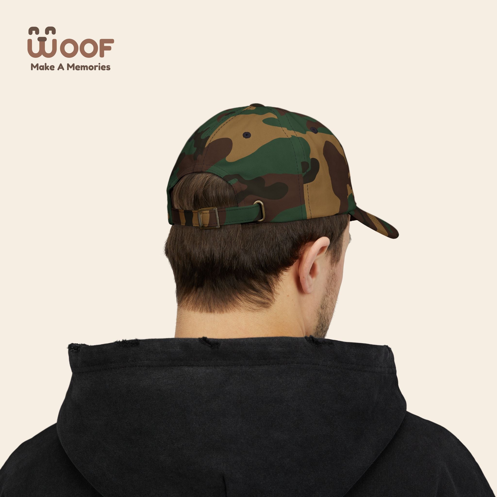 Classic Dad Cap with Woof Design, Adjustable Cap for Dog Lovers, Gift for Pet Owners, Casual Style Hat, Everyday Wear