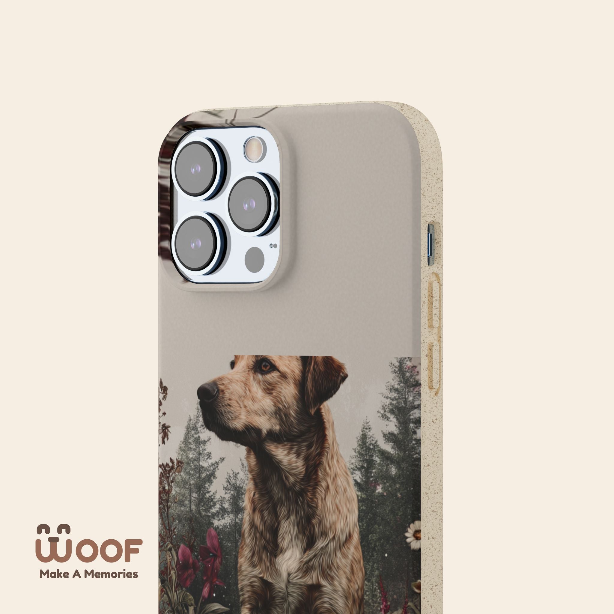 Eco-Friendly Dog Lover Biodegradable Phone Case - Floral Design