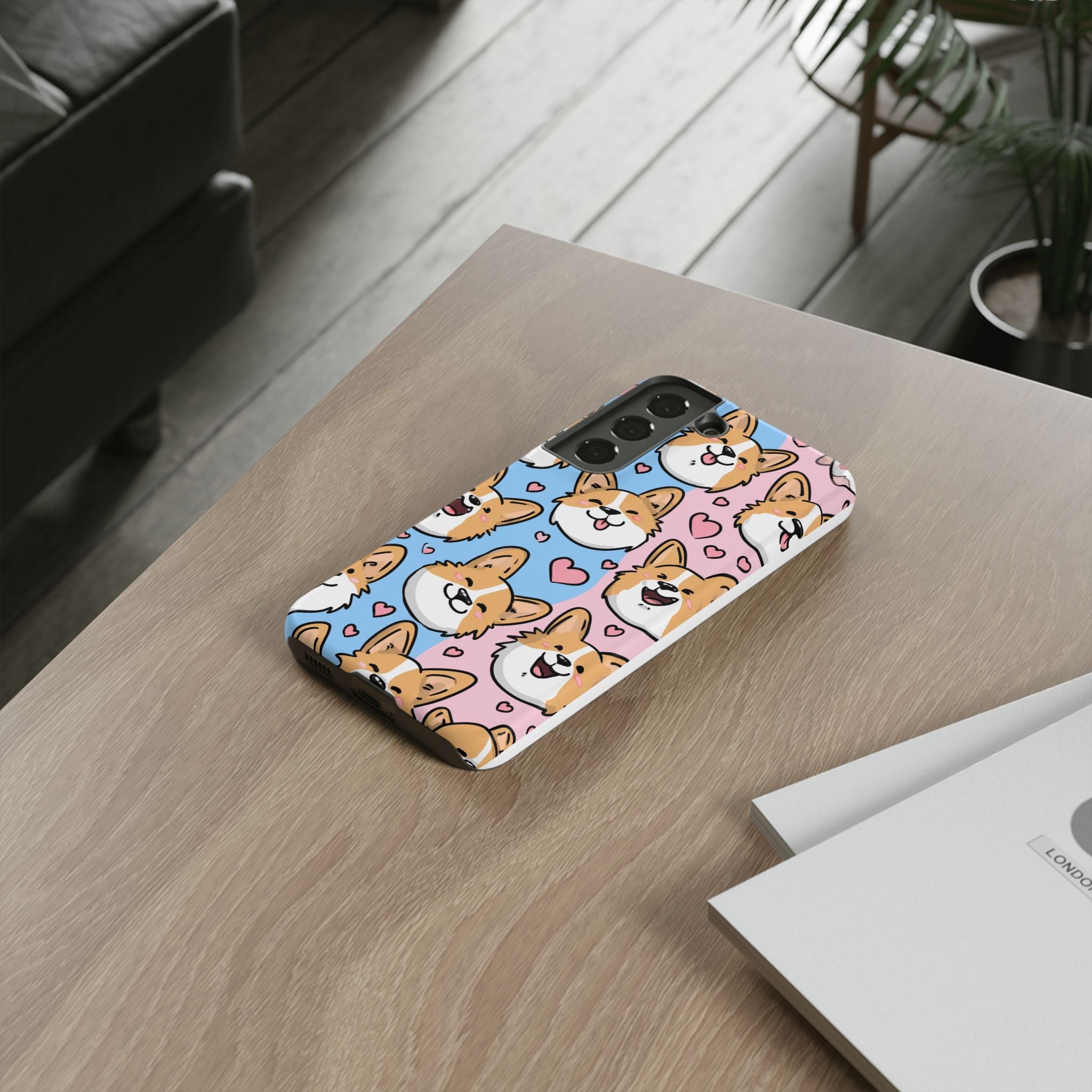 Cute Corgi Phone Case – Fun & Playful Protection with Love Hearts