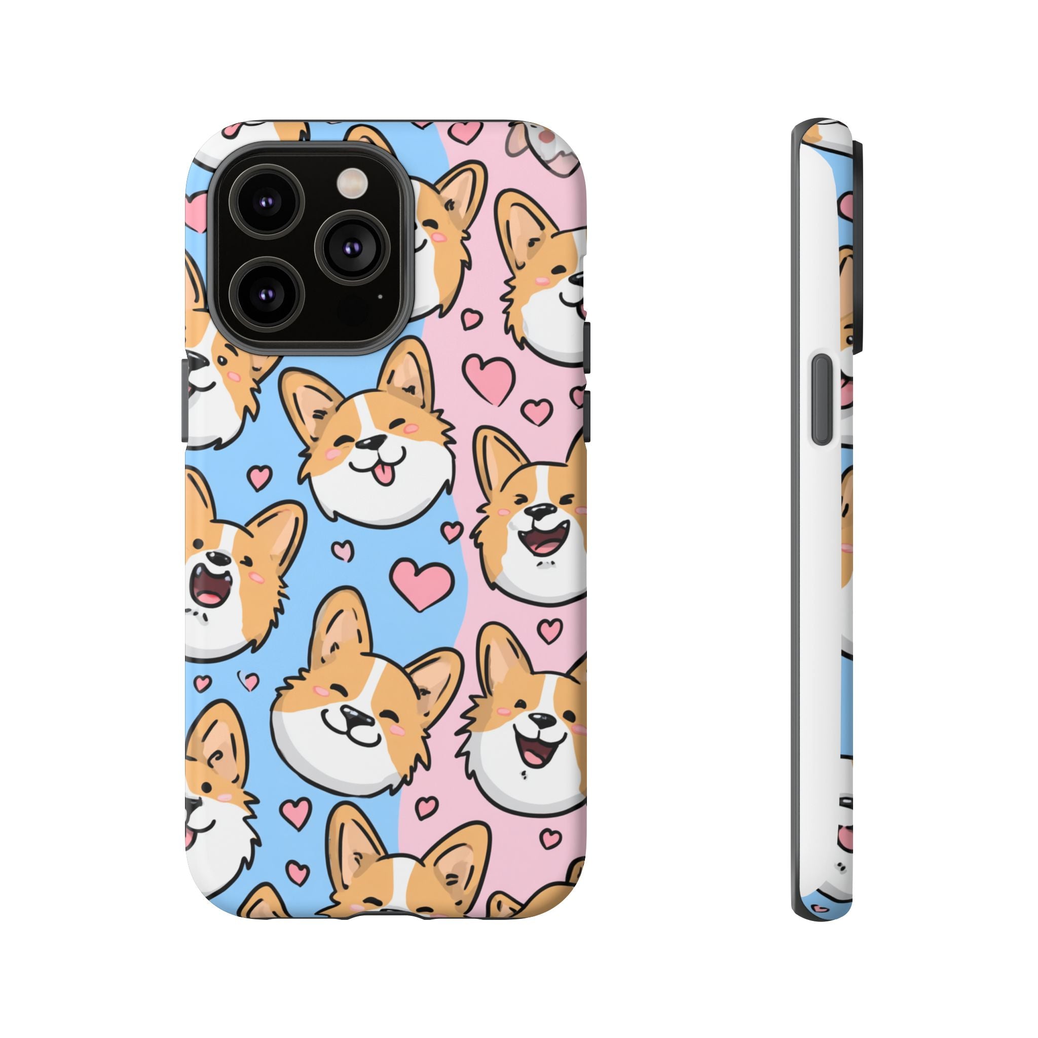 Cute Corgi Phone Case – Fun & Playful Protection with Love Hearts
