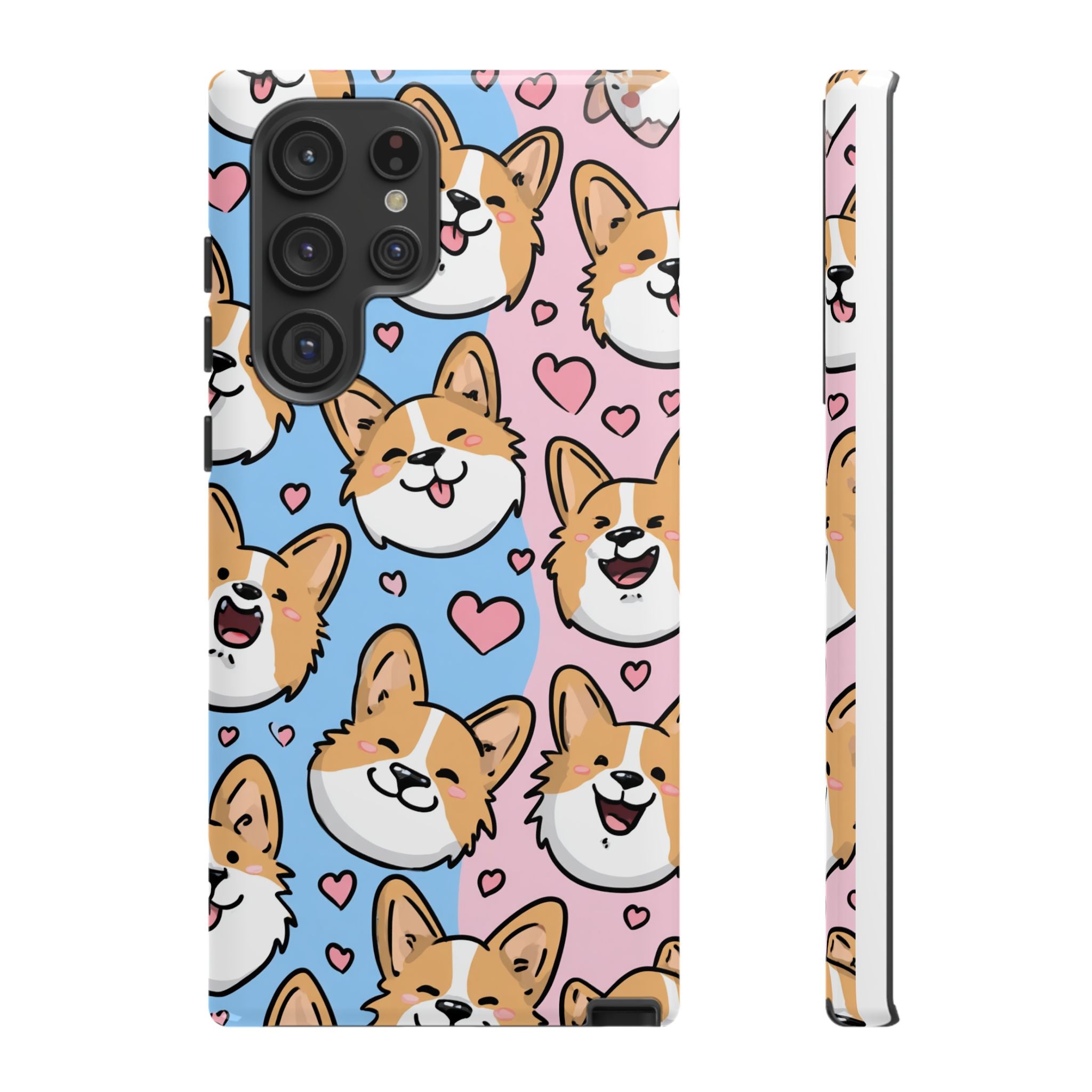Cute Corgi Phone Case – Fun & Playful Protection with Love Hearts