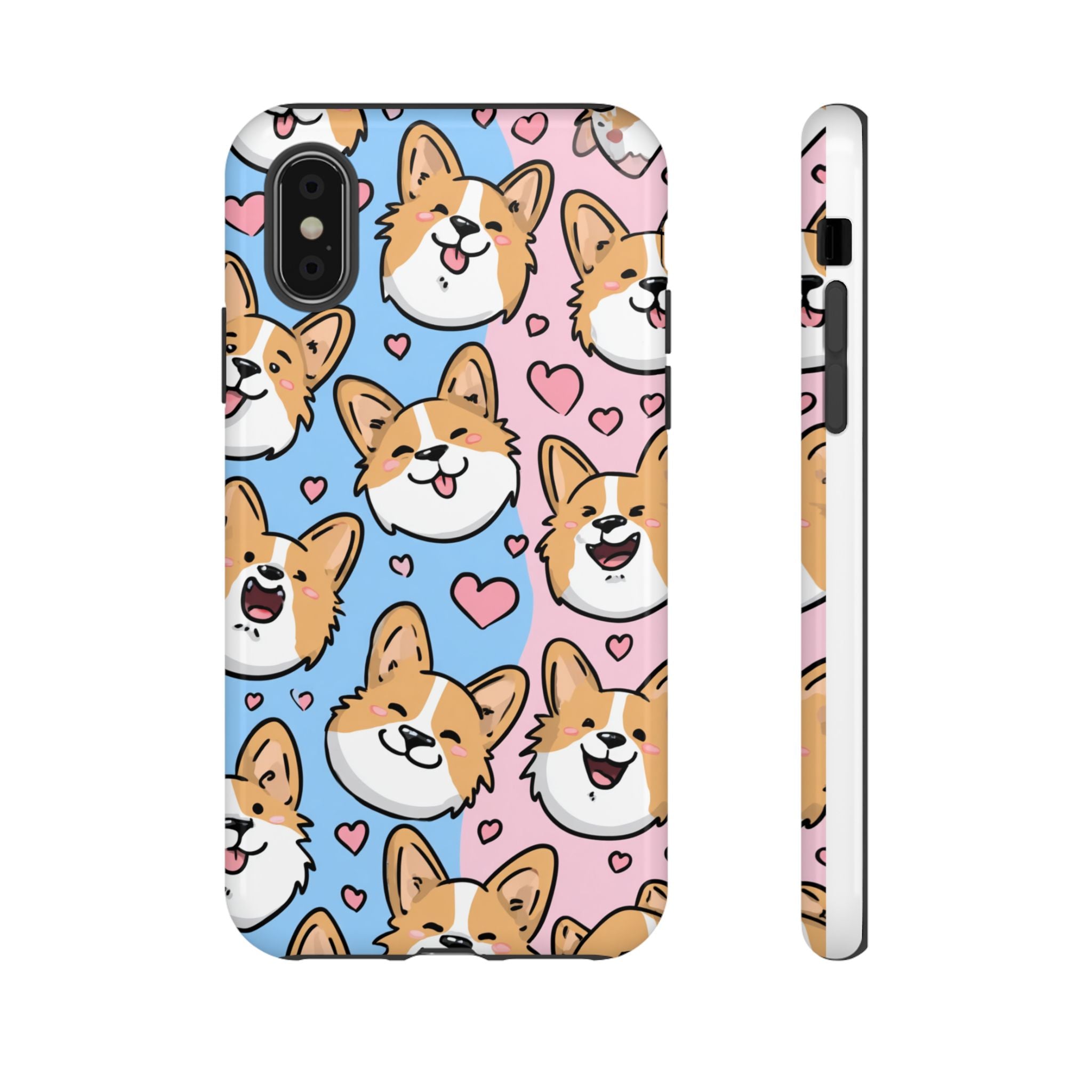 Cute Corgi Phone Case – Fun & Playful Protection with Love Hearts