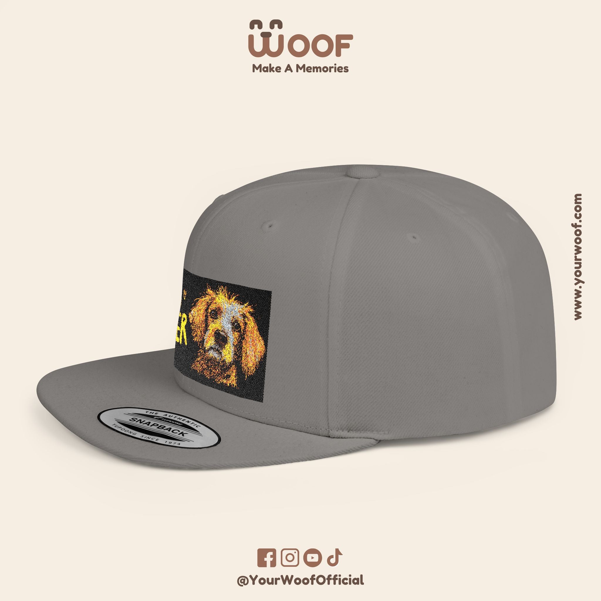 Dog Lover Flat Bill Snapback Hat, Casual Cap for Pet Owners, Dog Gift, Adjustable Hat, Fashion Accessory for Animal Lovers