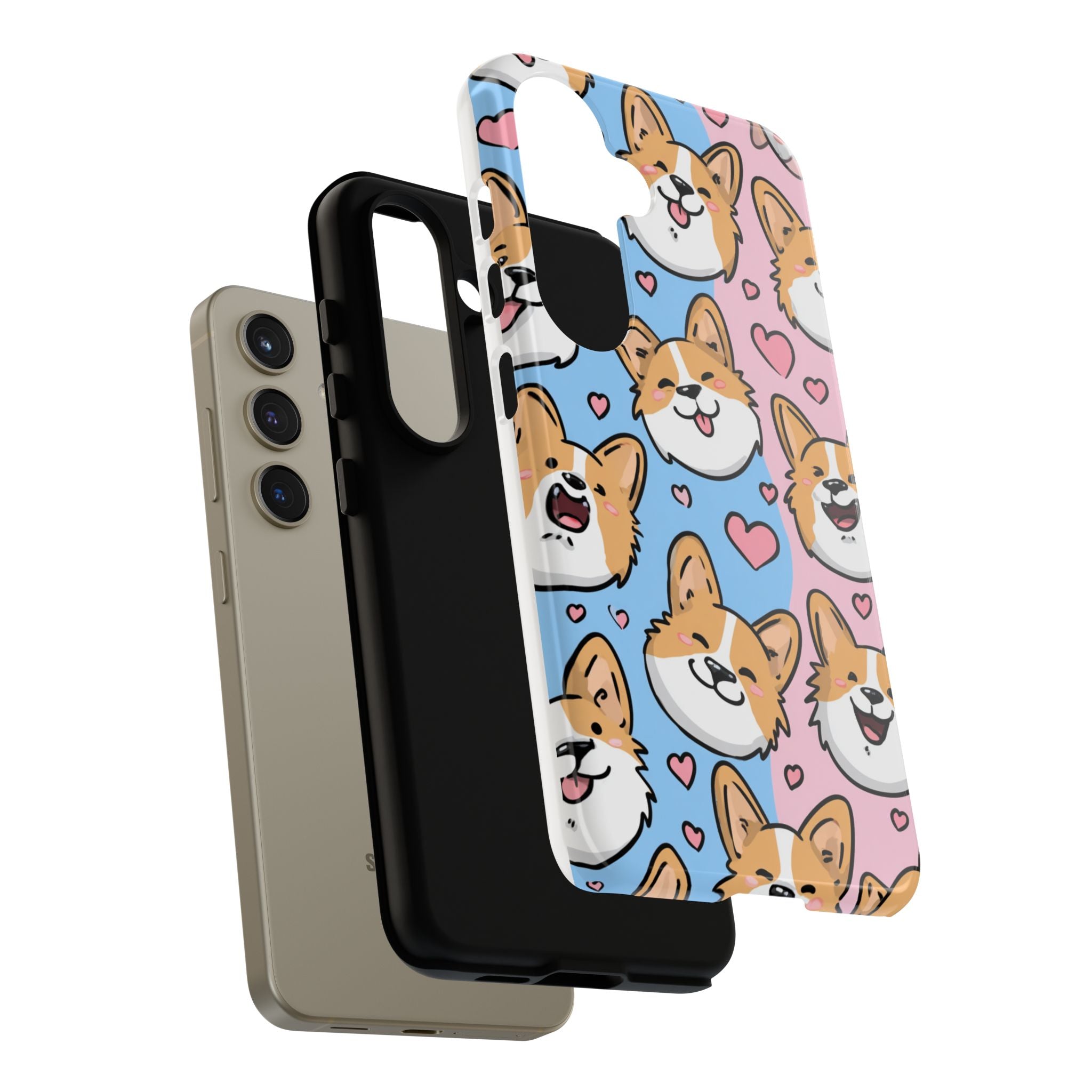 Cute Corgi Phone Case – Fun & Playful Protection with Love Hearts