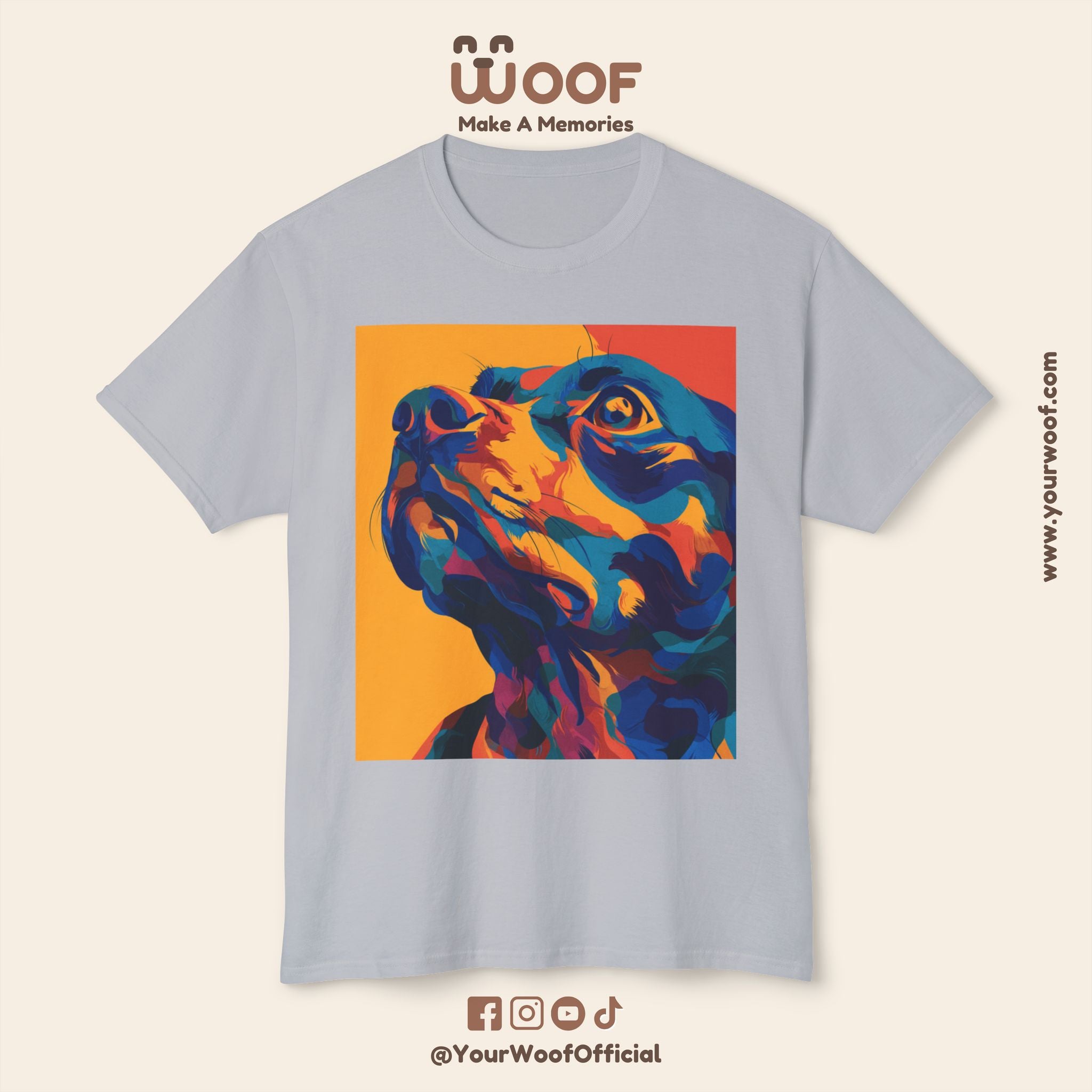 Colorful Dog Portrait T-Shirt | Pet Lover Gift, Animal Lover Apparel, Fun Dog Tee, Gift for Dog Moms, Unique Pet Merchandise