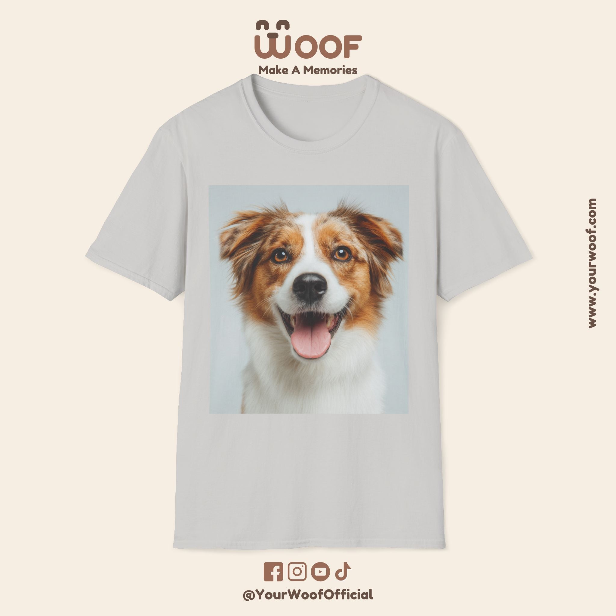 Joyful Dog Portrait Unisex Softstyle T-Shirt - Perfect for Pet Lovers!