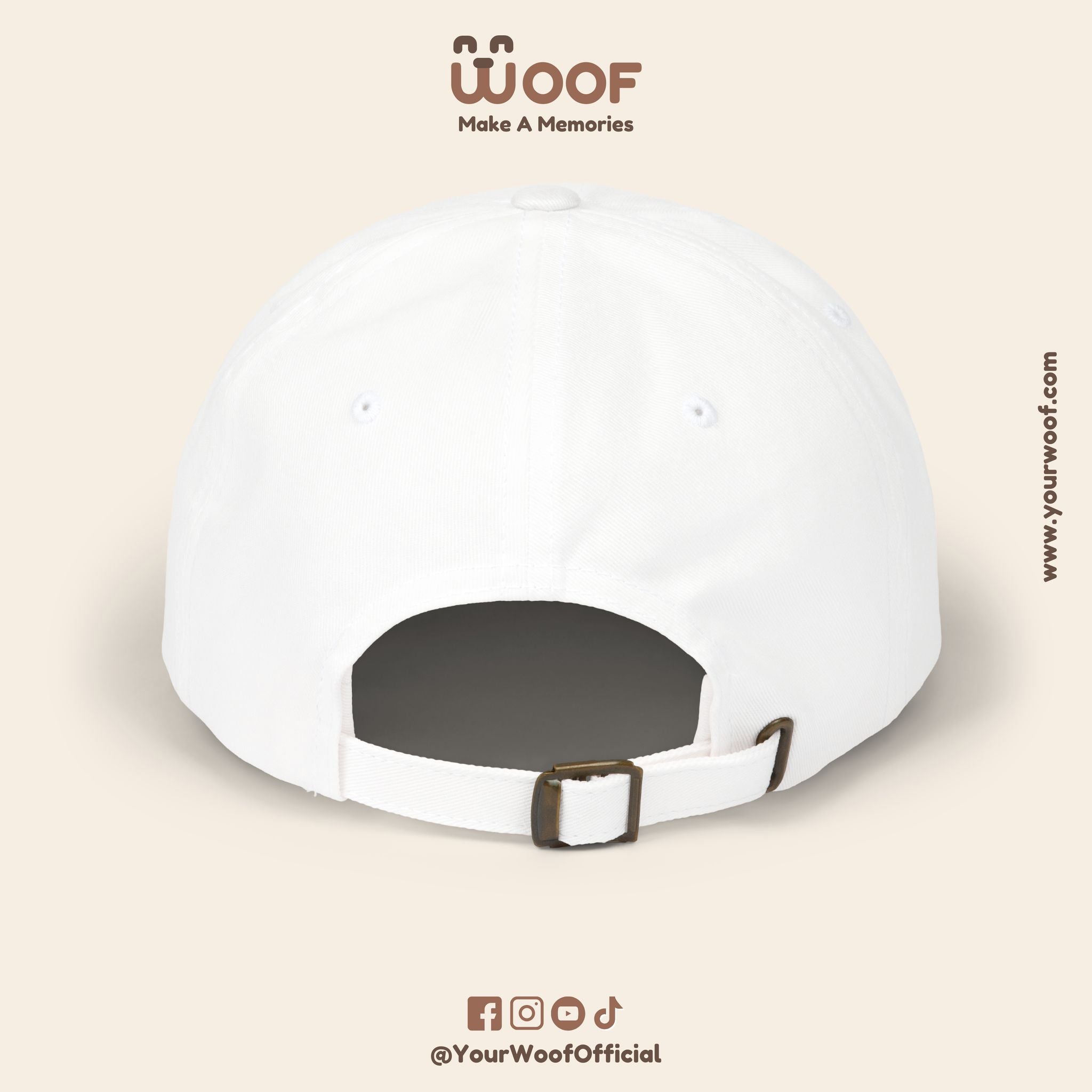 Classic Dad Cap with Woof Design, Adjustable Cap for Dog Lovers, Gift for Pet Owners, Casual Style Hat, Everyday Wear