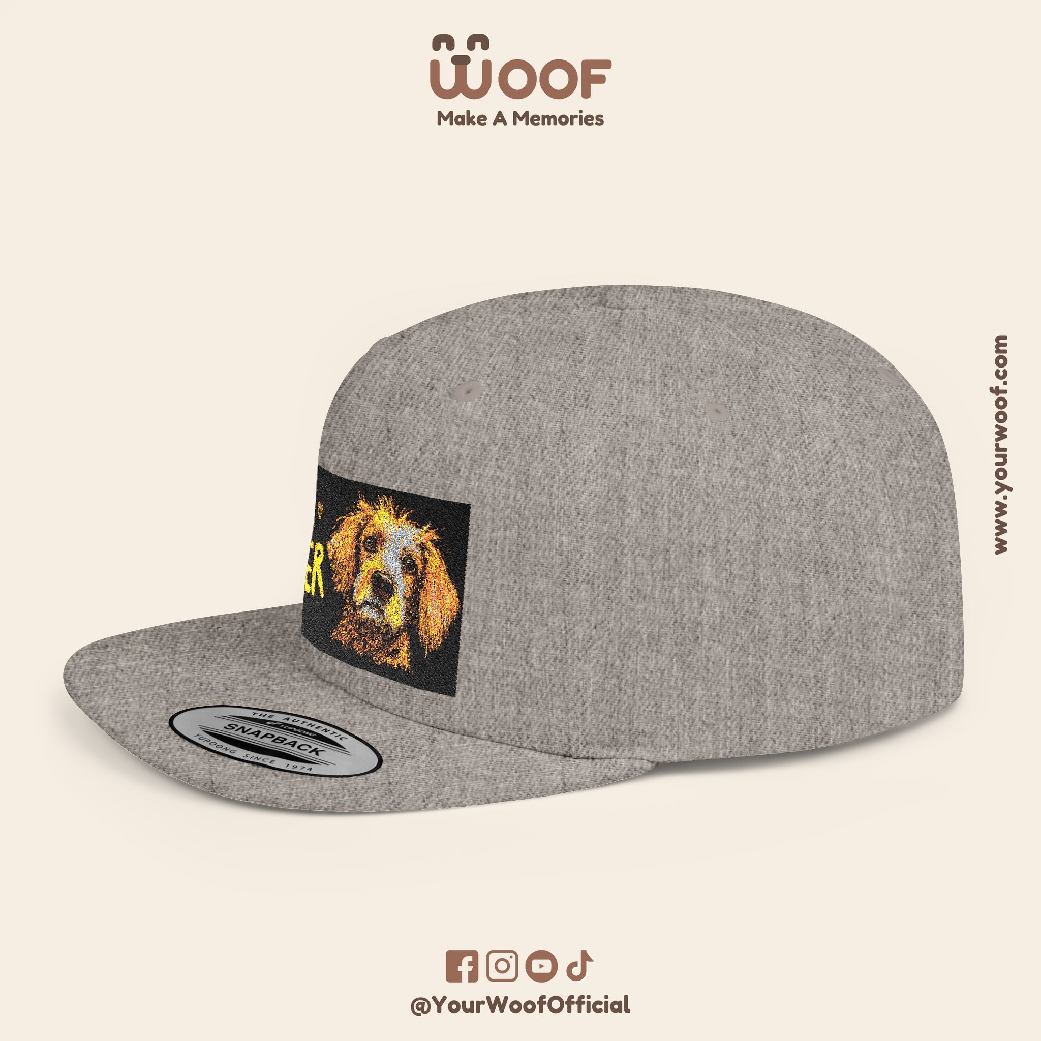 Dog Lover Flat Bill Snapback Hat, Casual Cap for Pet Owners, Dog Gift, Adjustable Hat, Fashion Accessory for Animal Lovers