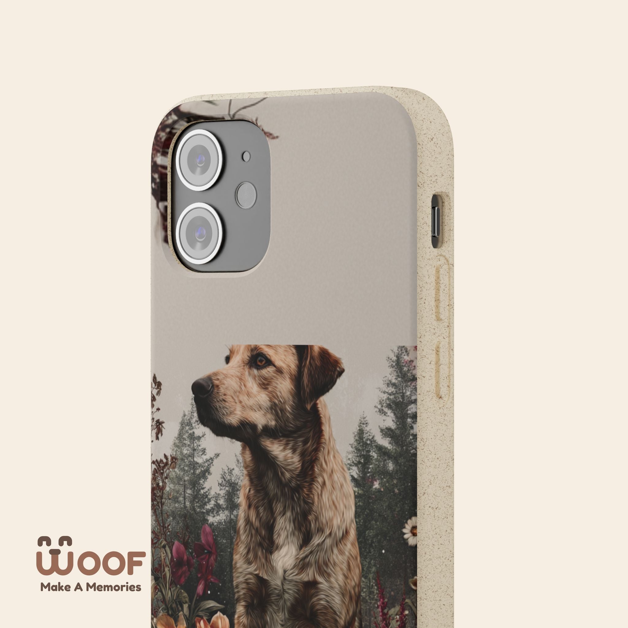 Eco-Friendly Dog Lover Biodegradable Phone Case - Floral Design